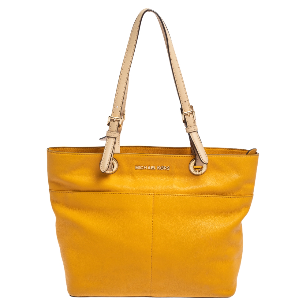 MICHAEL Michael Kors Mustard Soft Leather Bedford Tote