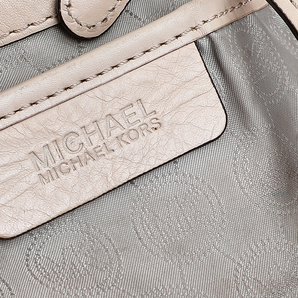 MICHAEL Michael Kors Khaki/Black Python Effect Leather Tote