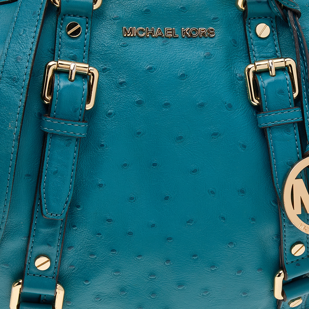 MICHAEL Michael Kors Blue Ostrich Embossed Leather Tote