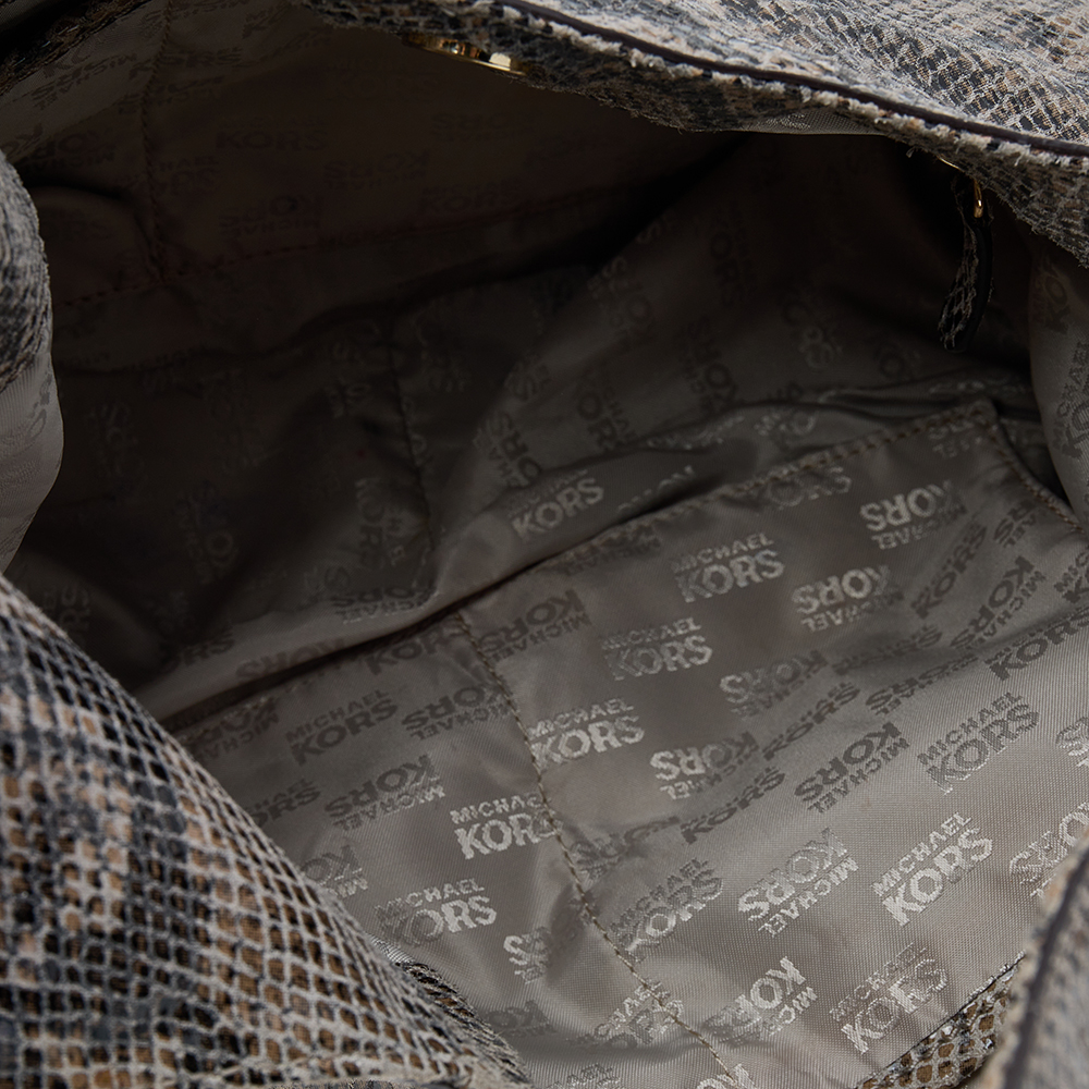 MICHAEL Michael Kors Brown Python Embossed Leather Hobo