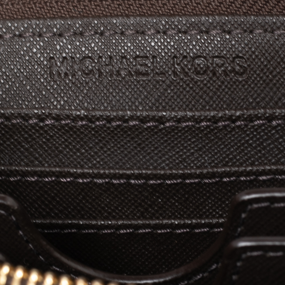 MICHAEL Michael Kors Signature Coated Canvas Logo Zip Around Wristlet Wallet
