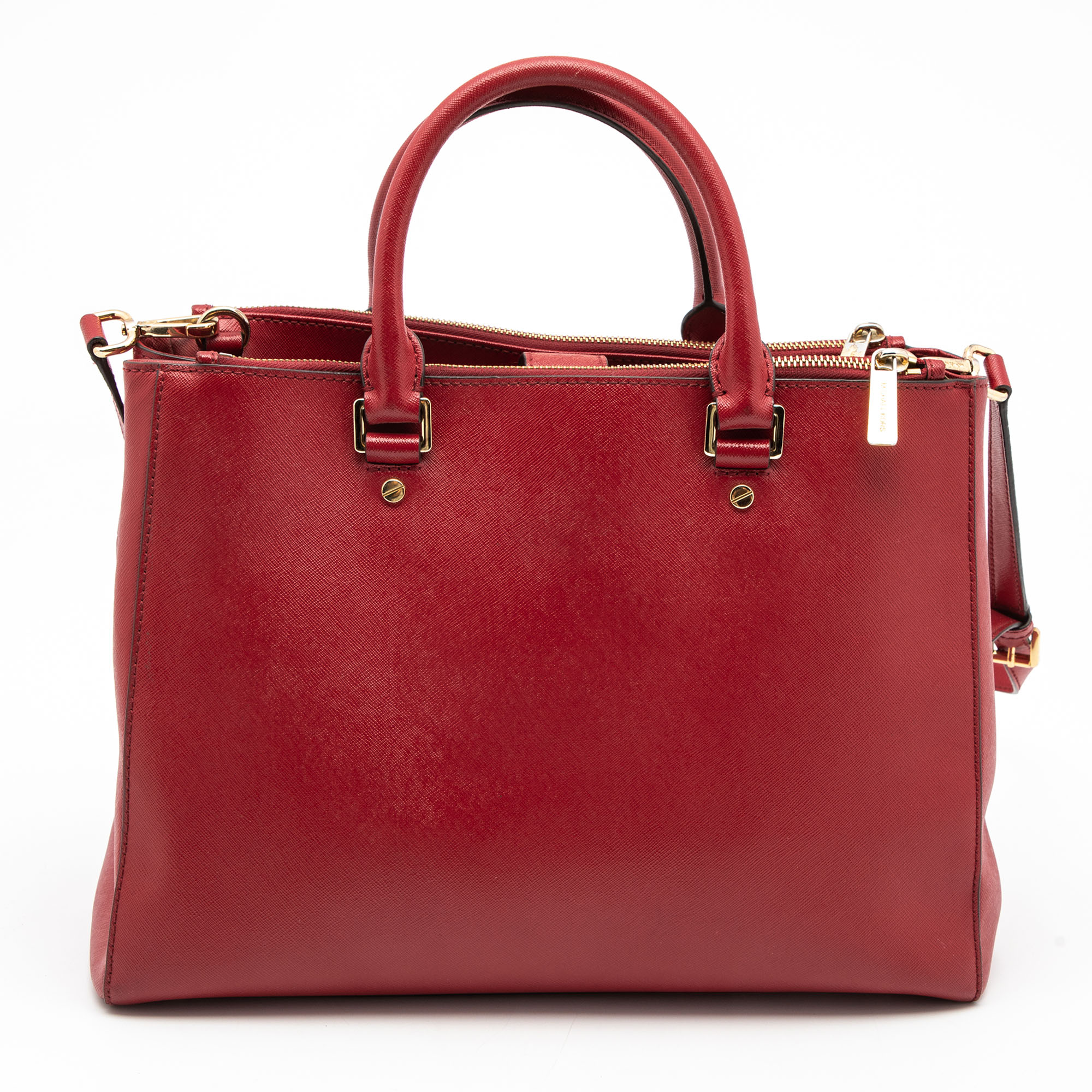 Michael Michael Kors Red Leather Jet Set Double Zip Tote
