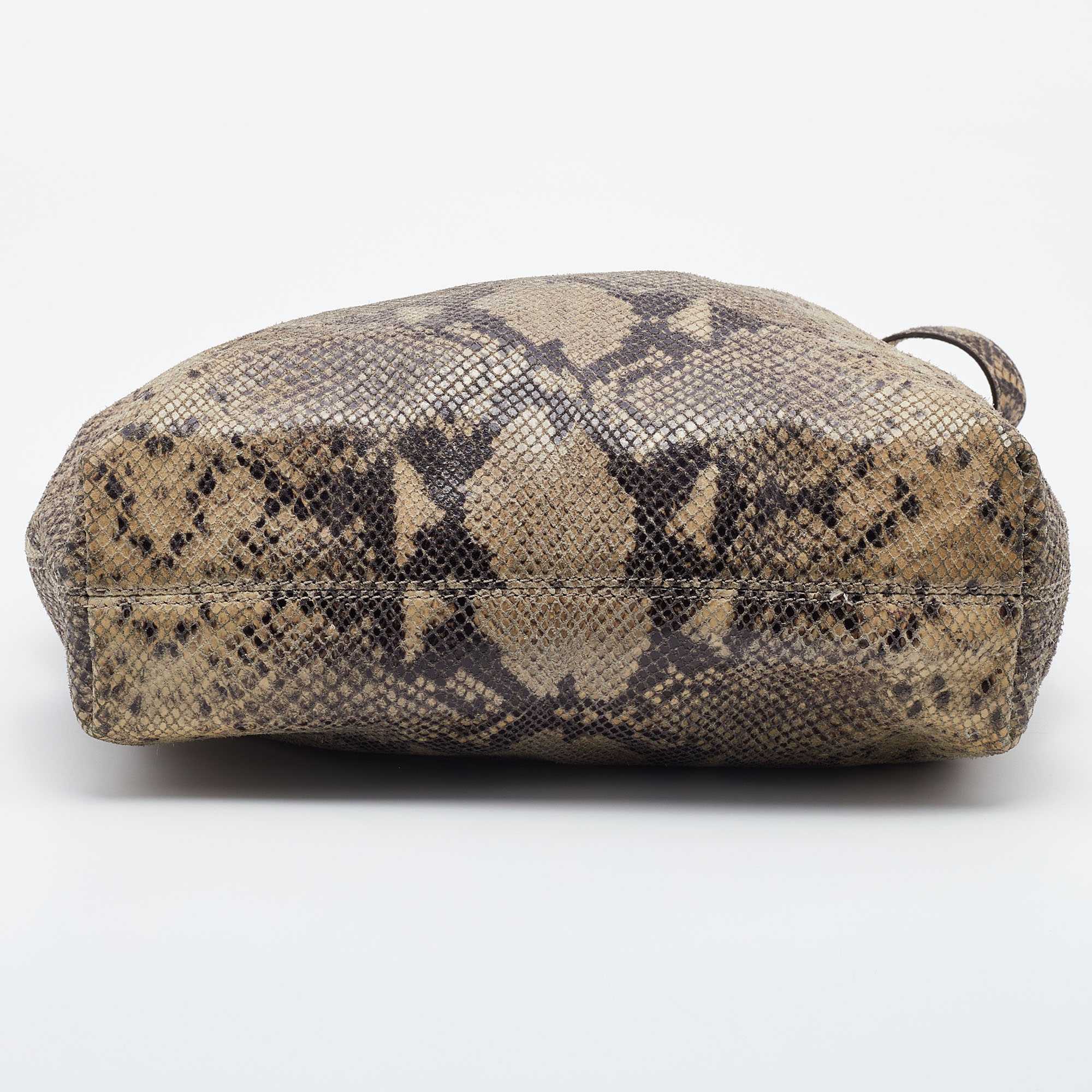 MICHAEL Michael Kors Beige Snakeskin Embossed Leather Cynthia Shoulder Bag