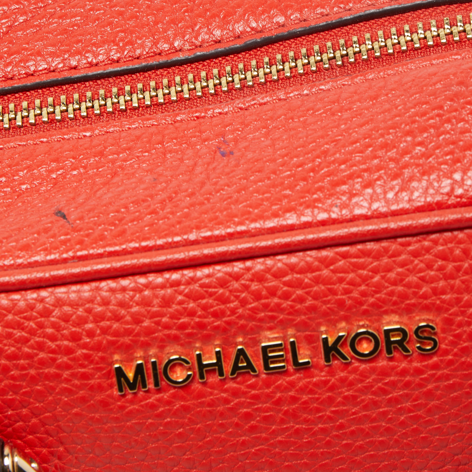 MICHAEL Michael Kors Red Leather Small Bedford Tassel Satchel