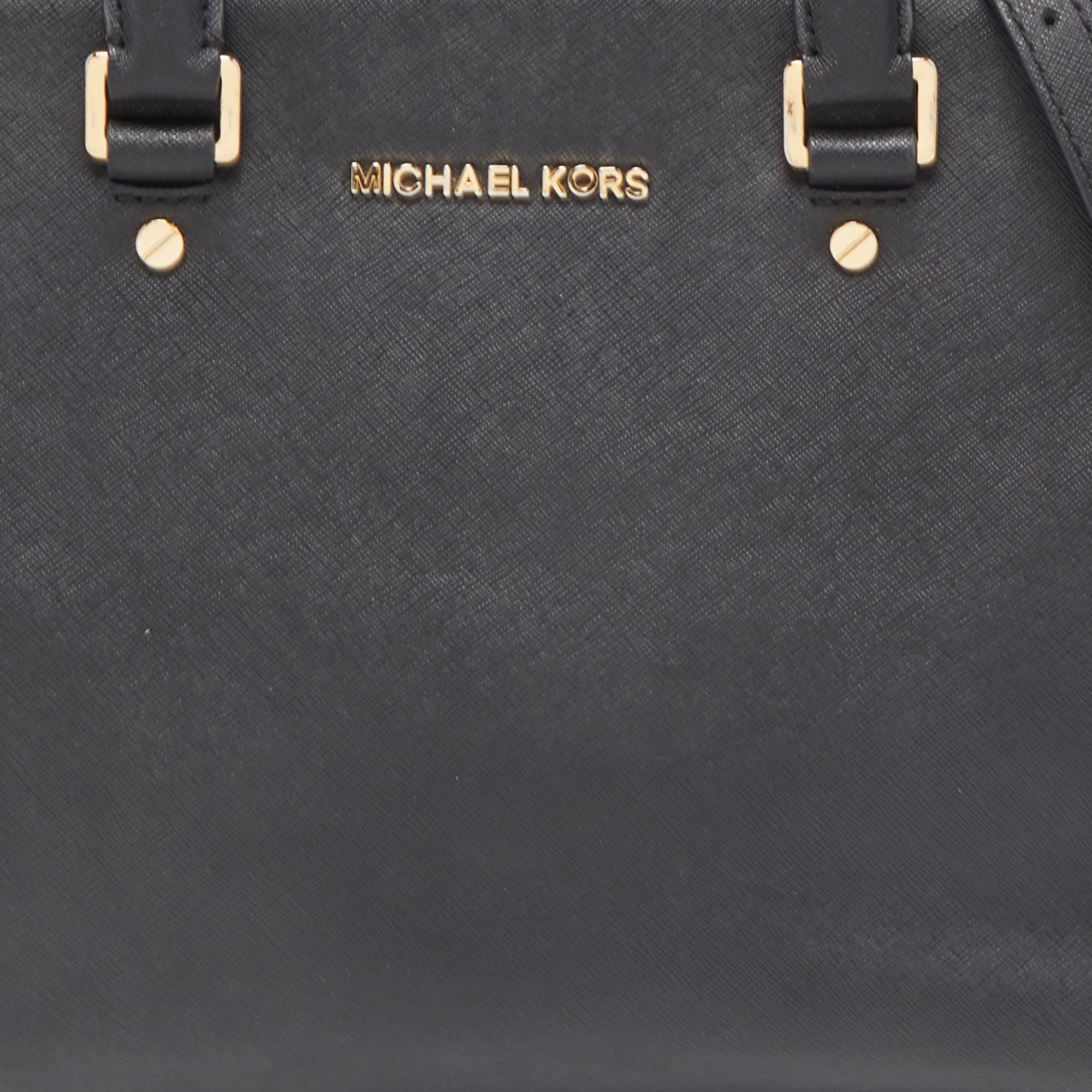 MICHAEL Michael Kors Black Saffiano Leather Large Selma Tote