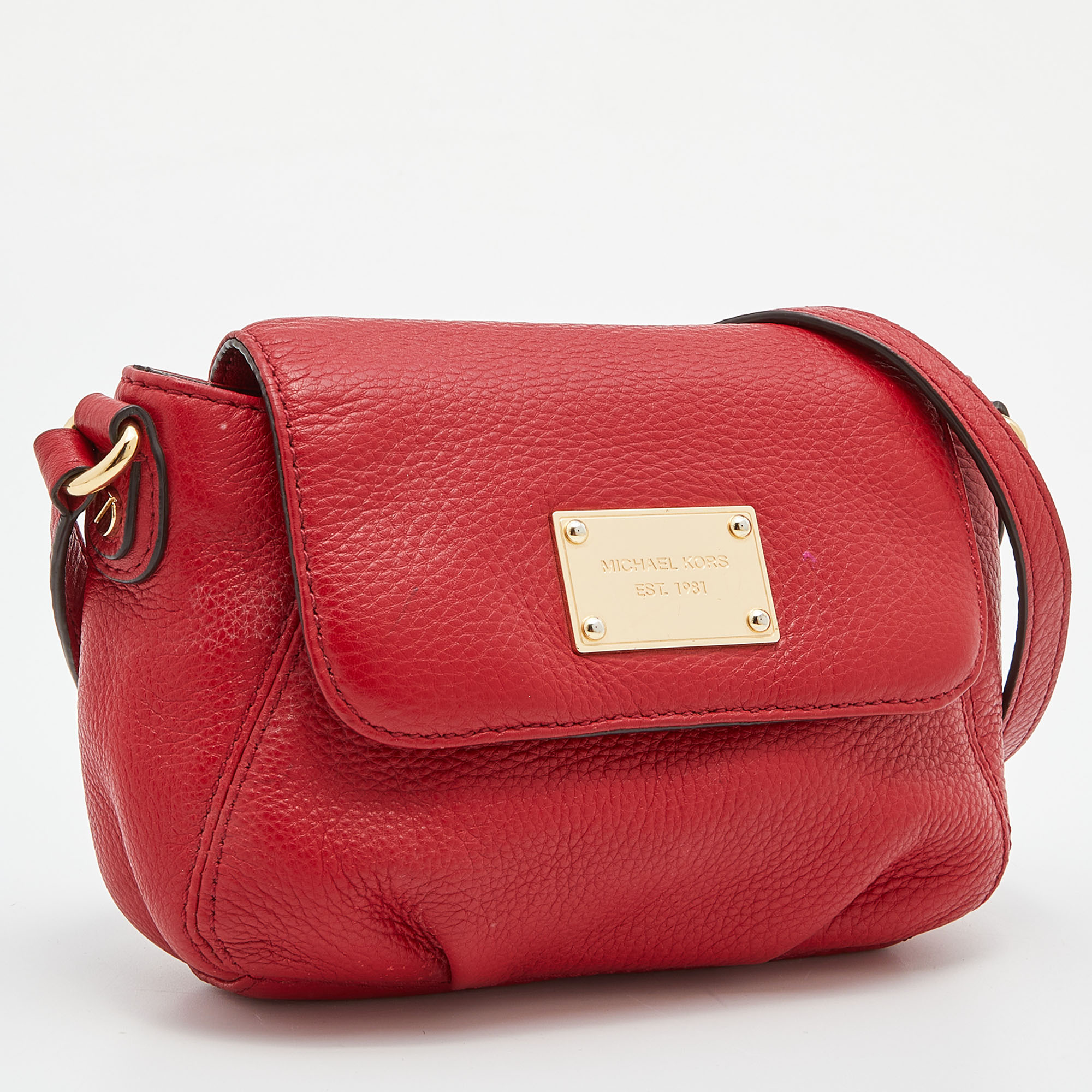 MICHAEL Michael Kors Red Leather Flap Crossbody Bag