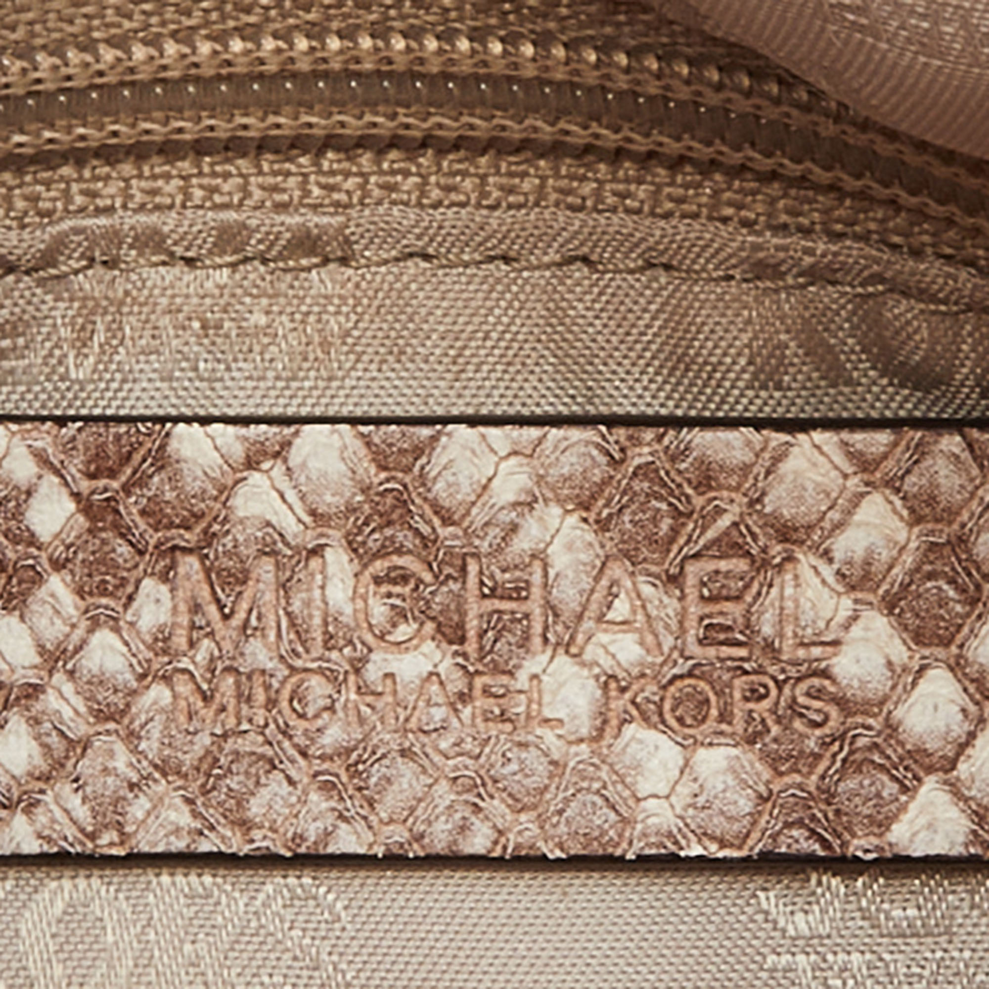MICHAEL Michael Kors Beige Python Embossed Leather Bedford Crossbody Bag