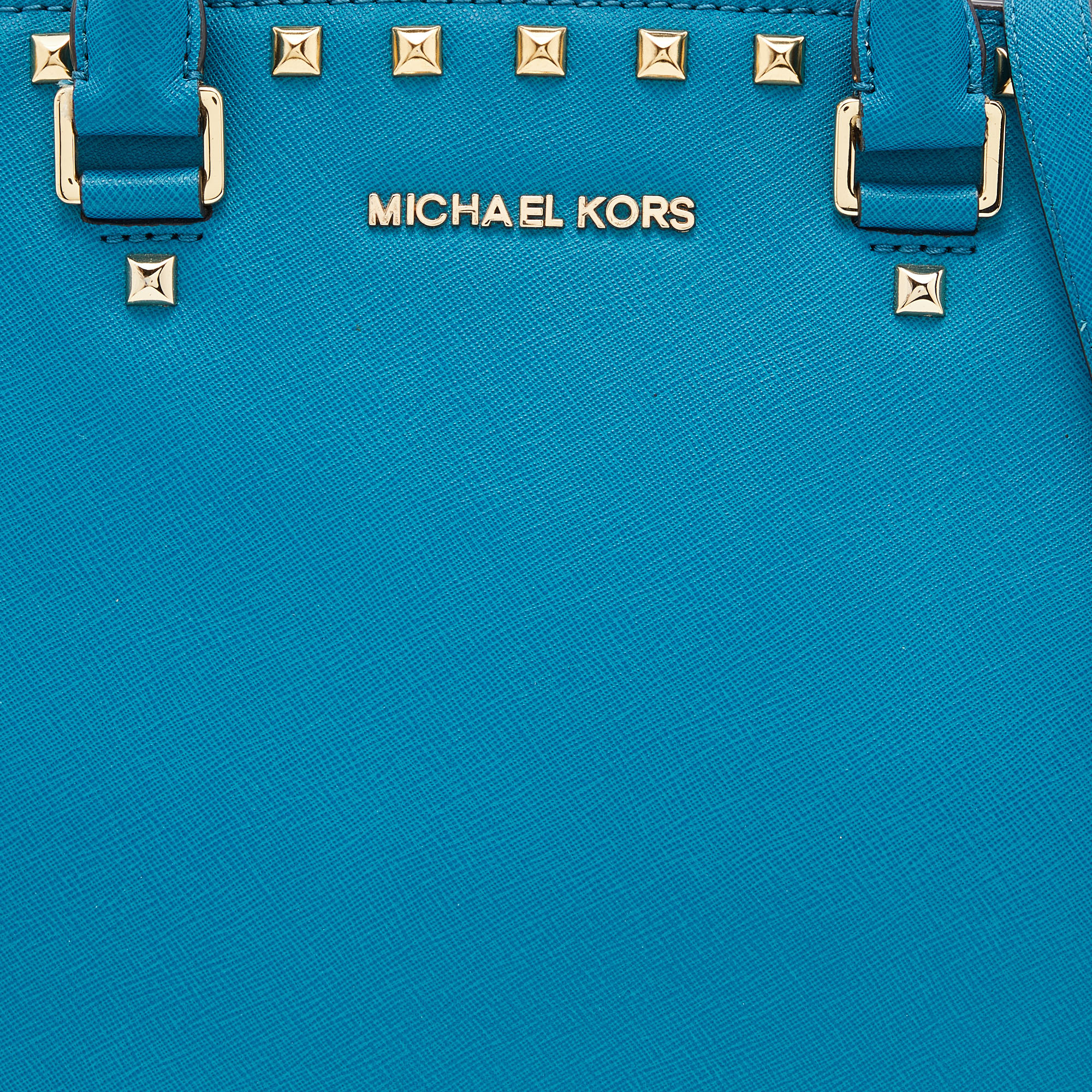 MICHAEL Michael Kors Blue Leather Studded Selma Satchel