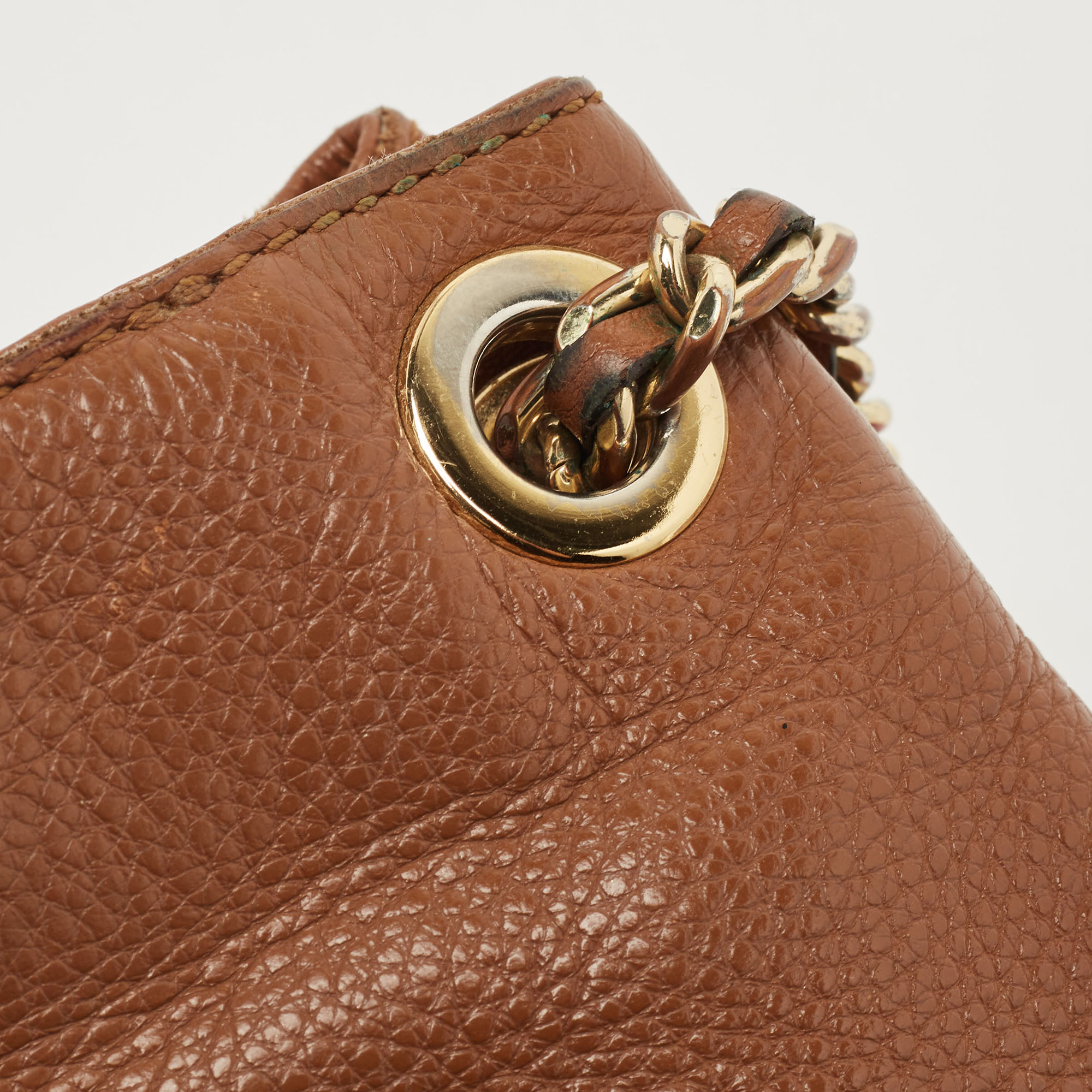 MICHAEL Michael Kors Brown Leather Chain Shoulder Bag