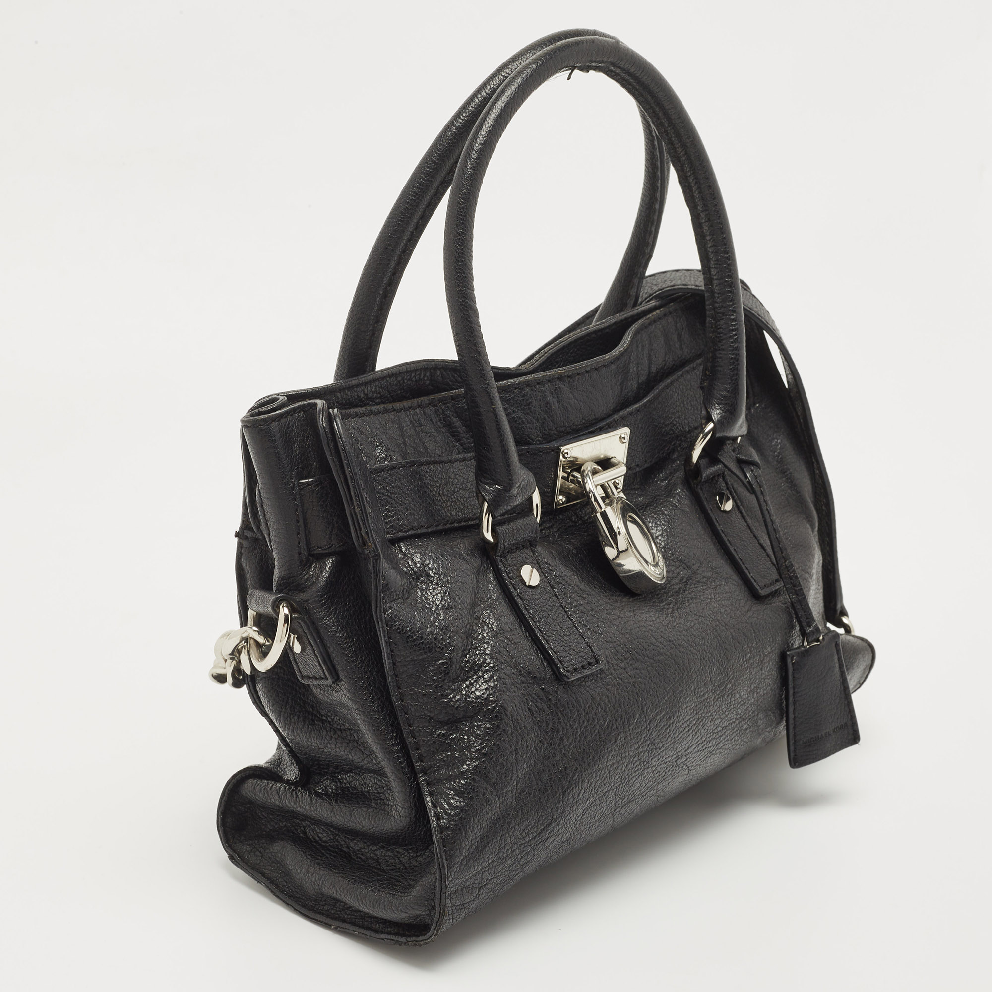 MICHAEL Michael Kors Black Leather East West Hamilton Tote