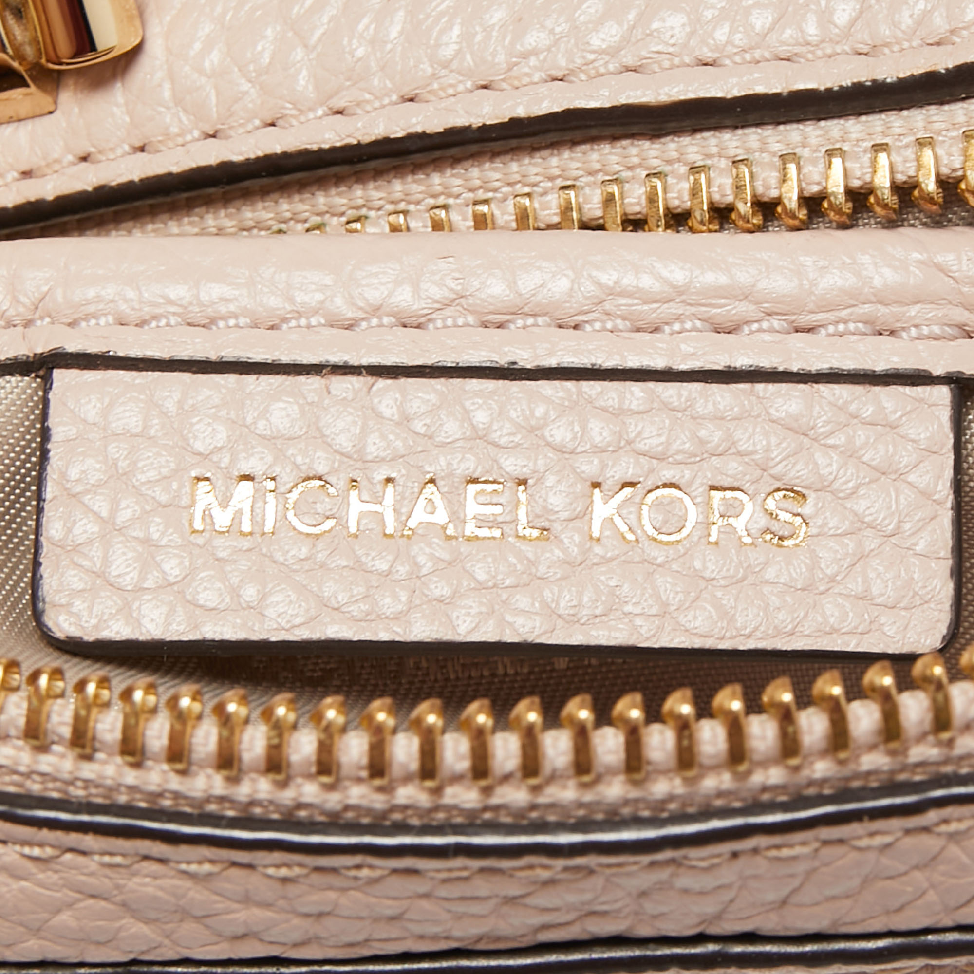 MICHAEL Michael Kors Light Pink Leather Mini Mott Crossbody Bag