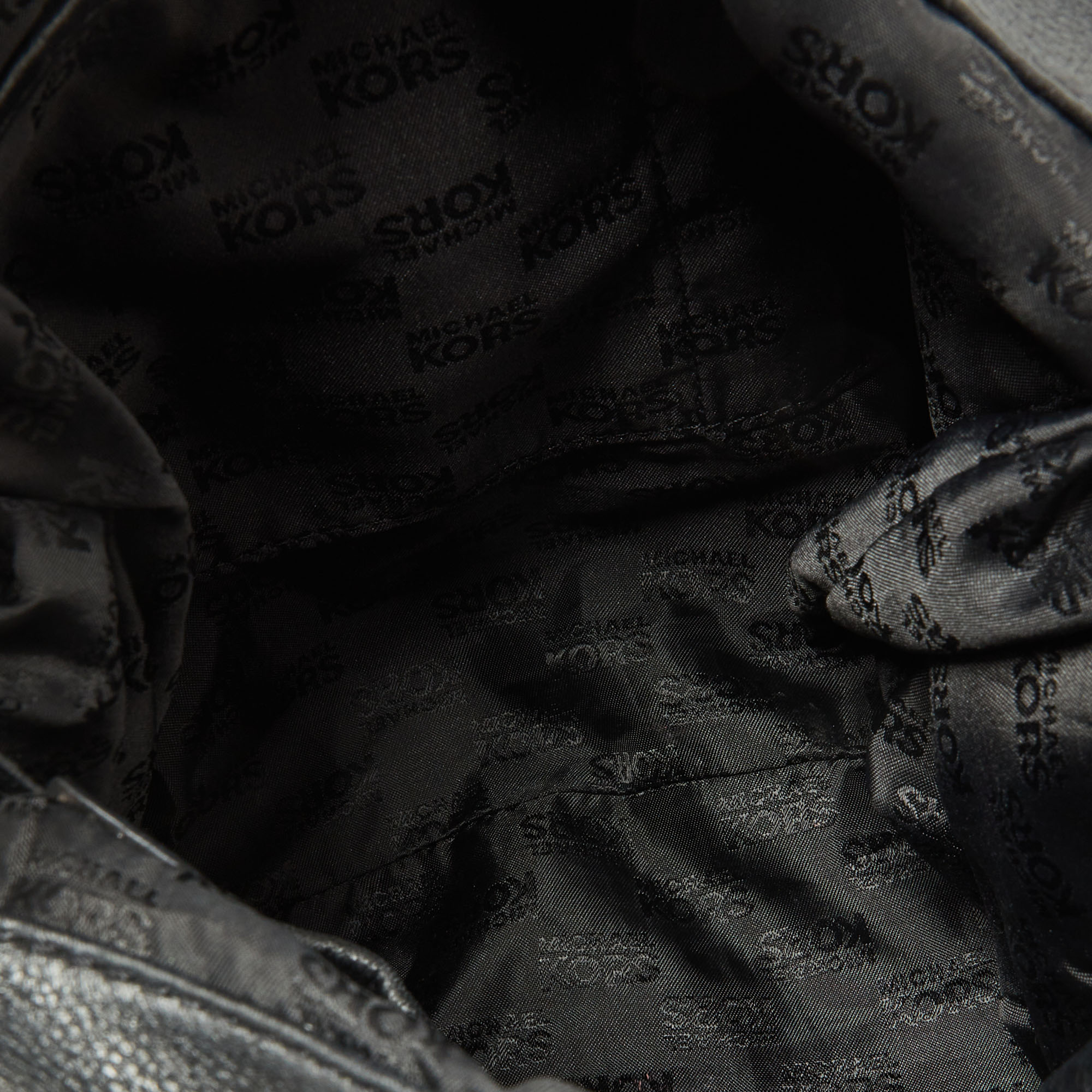 MICHAEL Michael Kors Black Leather Drawstring Shoulder Bag