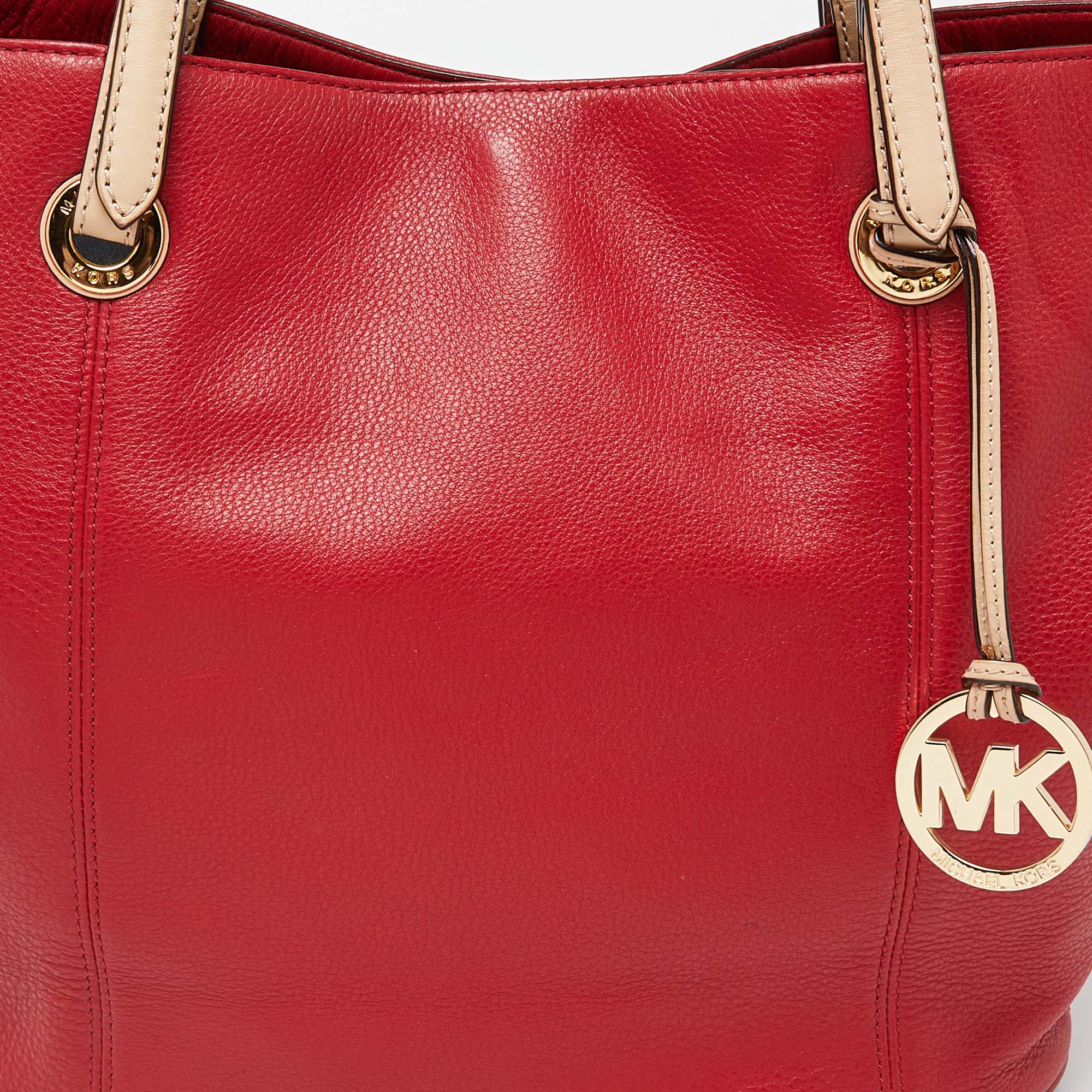 MICHAEL Michael Kors Red Leather Jet Set Tote