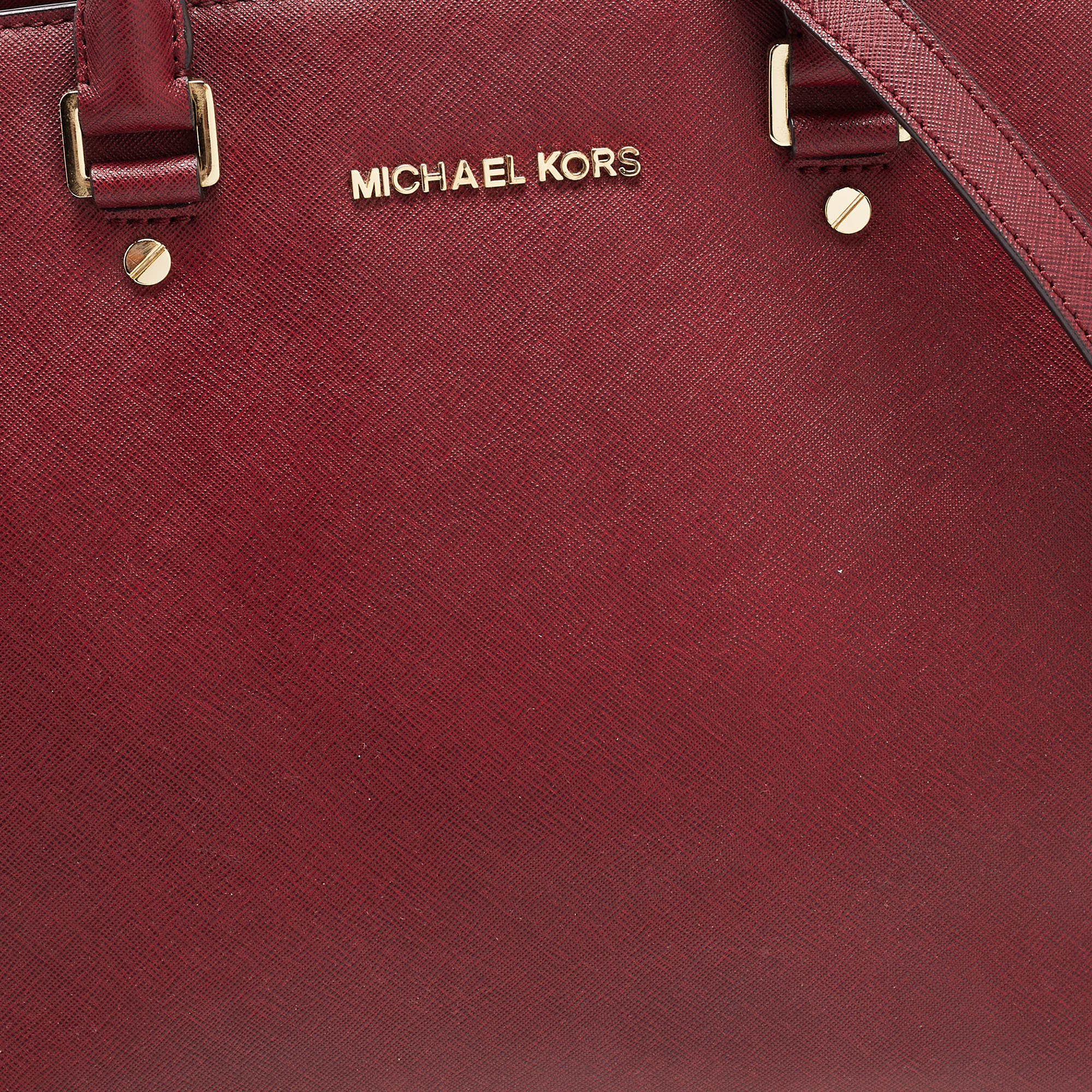 MICHAEL Michael Kors Red Leather Large Selma Satchel