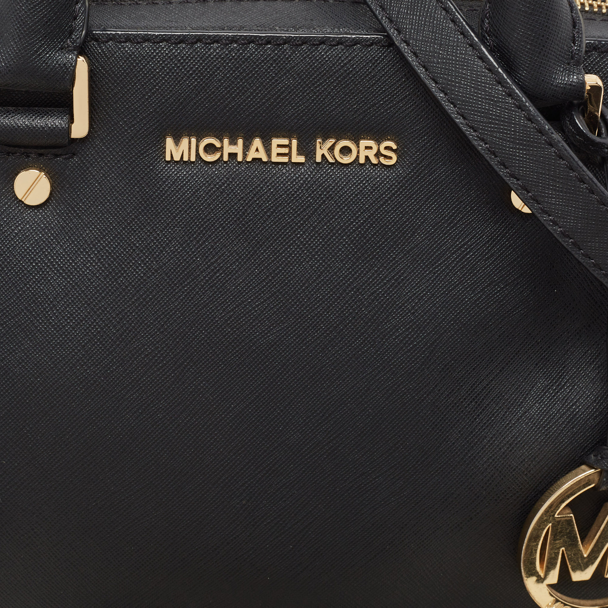 MICHAEL Michael Kors Black Leather Satchel