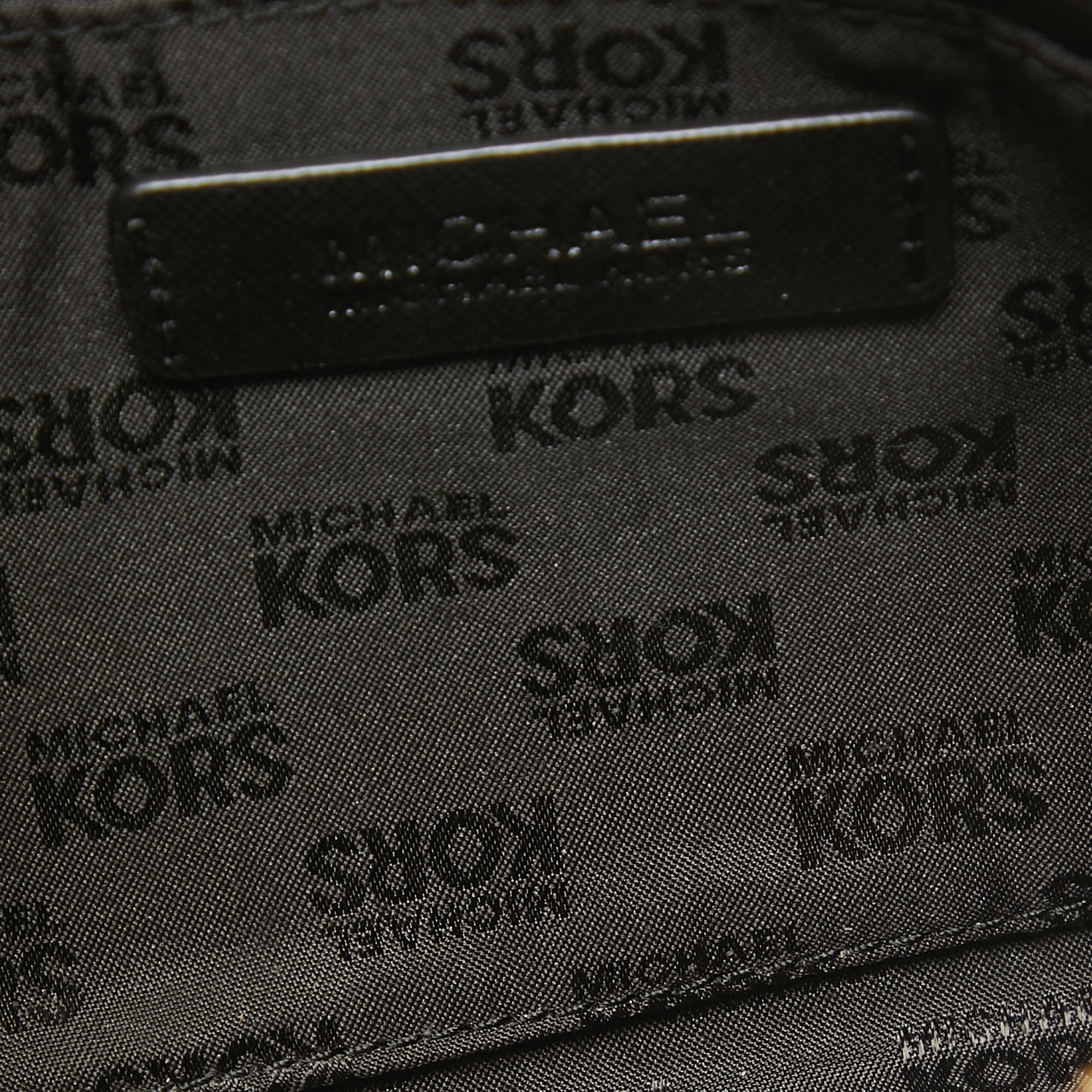 MICHAEL Michael Kors Black Leather Studded Logo Wristlet Pouch