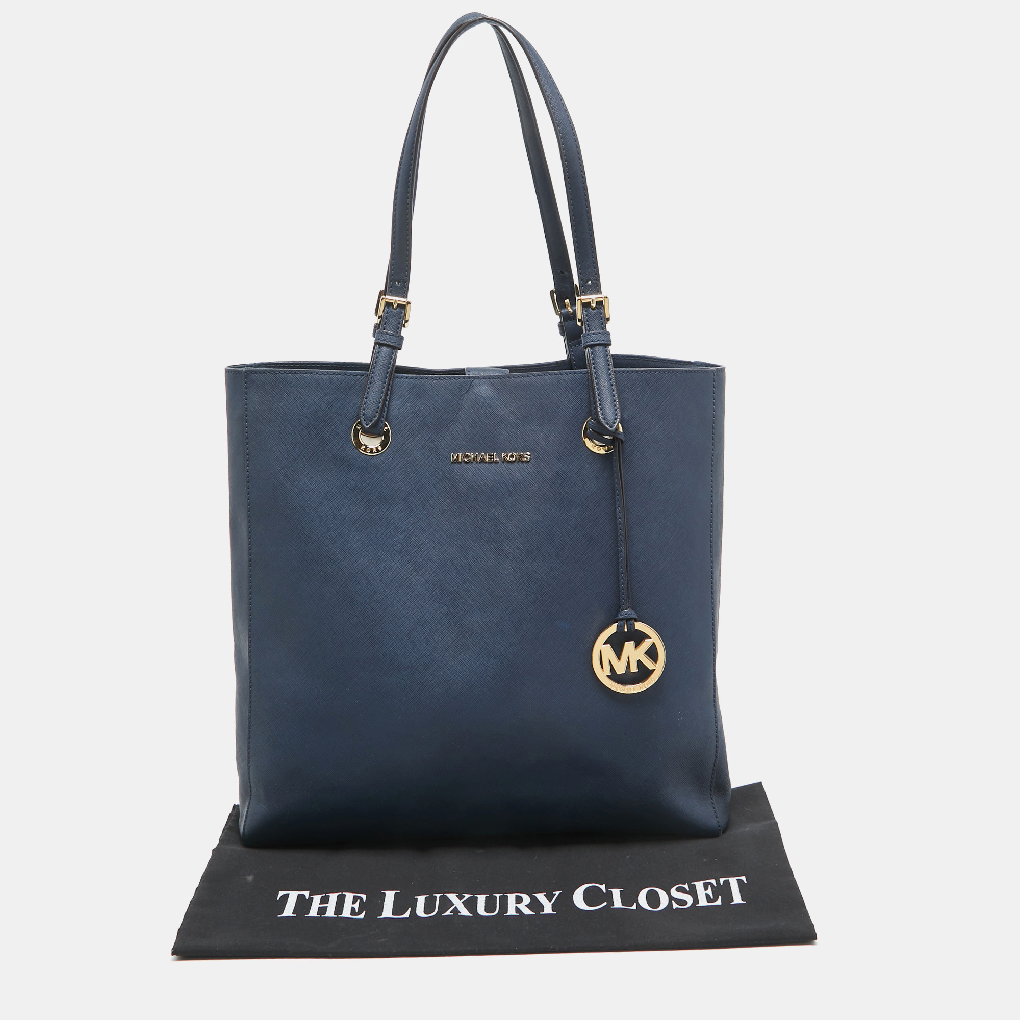 MICHAEL Michael Kors Navy Blue Leather Jet Set Tote