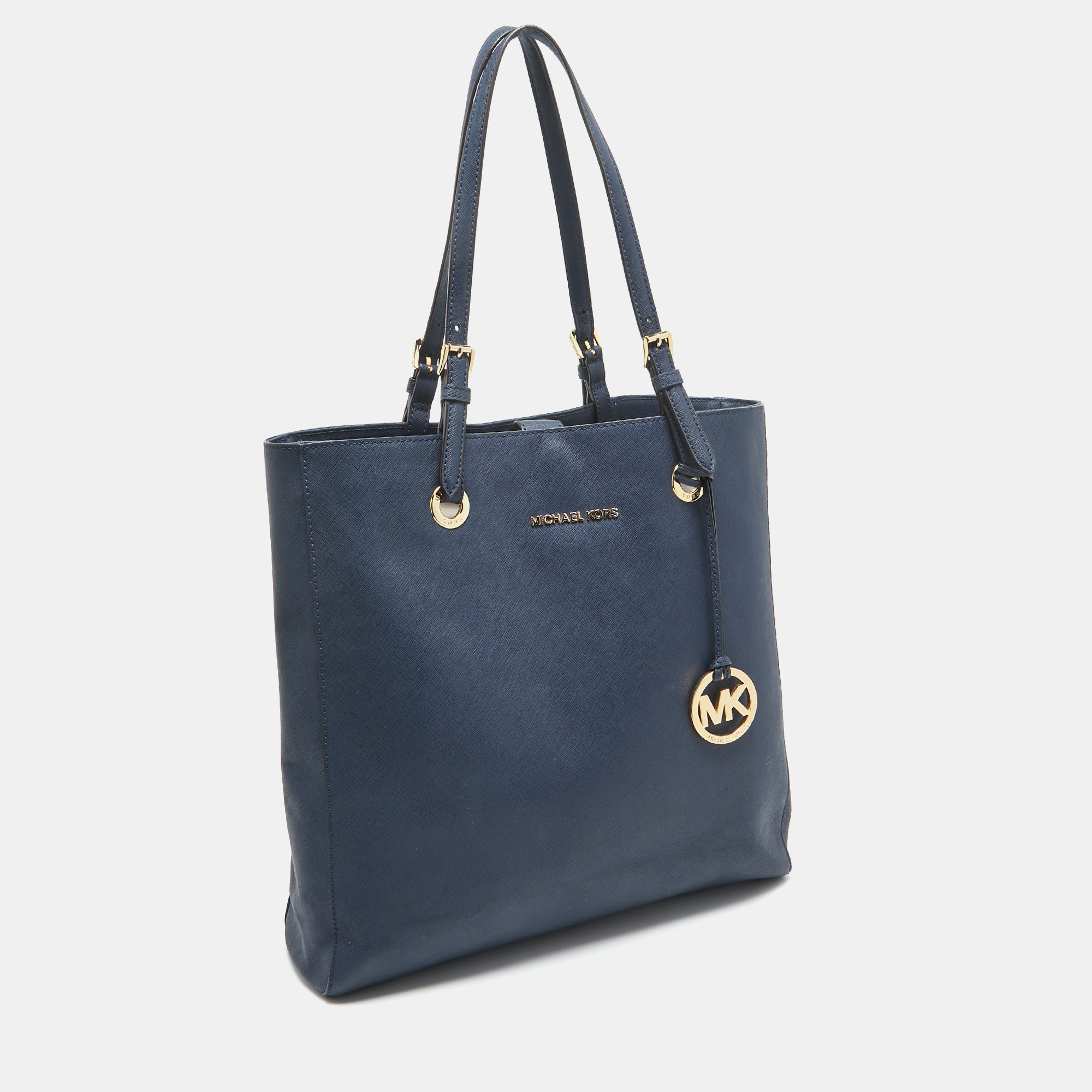 MICHAEL Michael Kors Navy Blue Leather Jet Set Tote