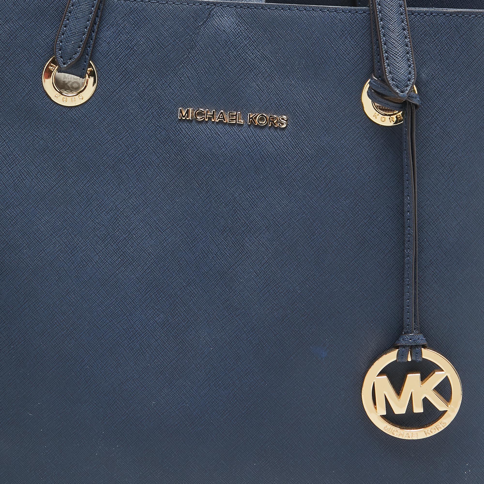 MICHAEL Michael Kors Navy Blue Leather Jet Set Tote