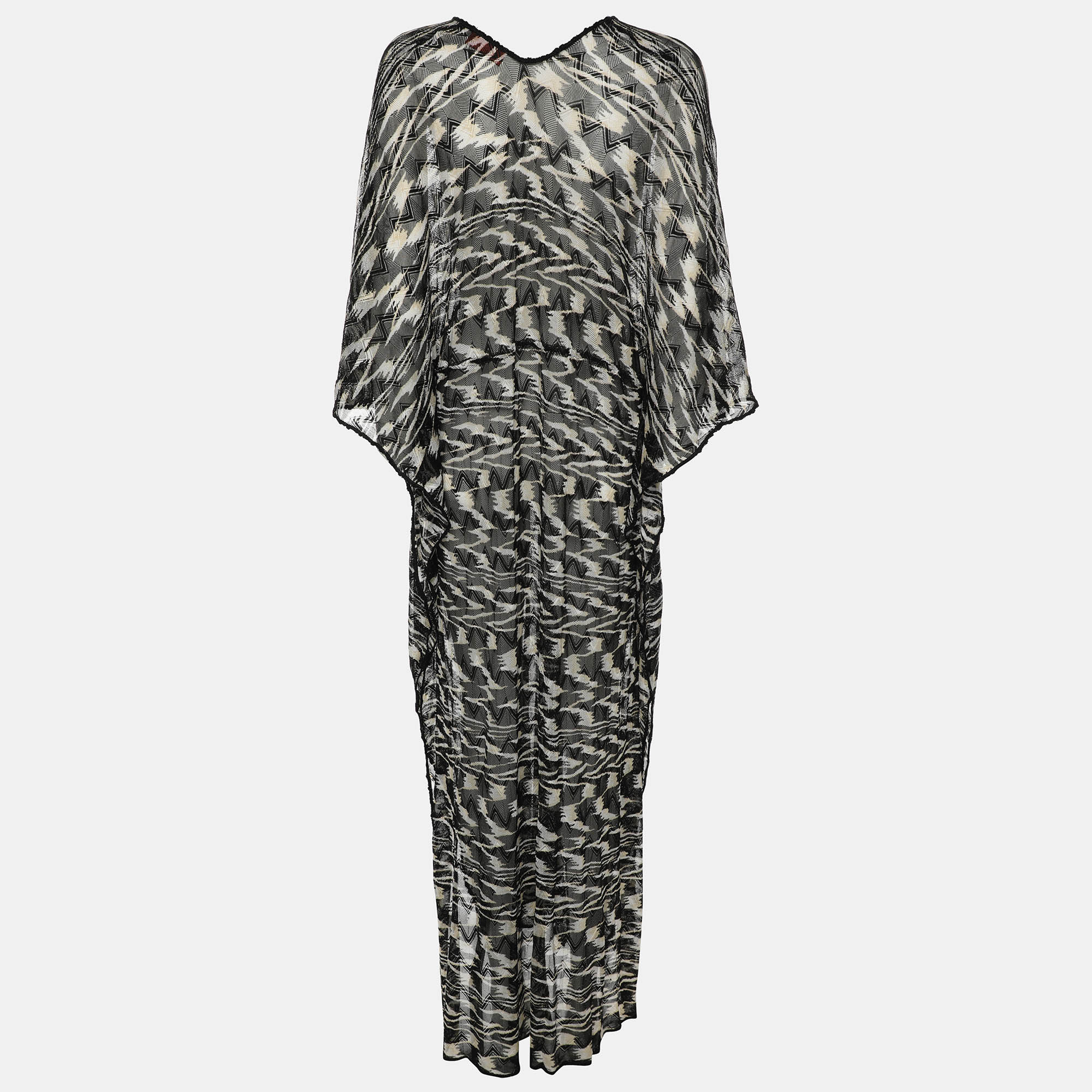 Missoni Mare Black Knit Kaftan Maxi Dress L