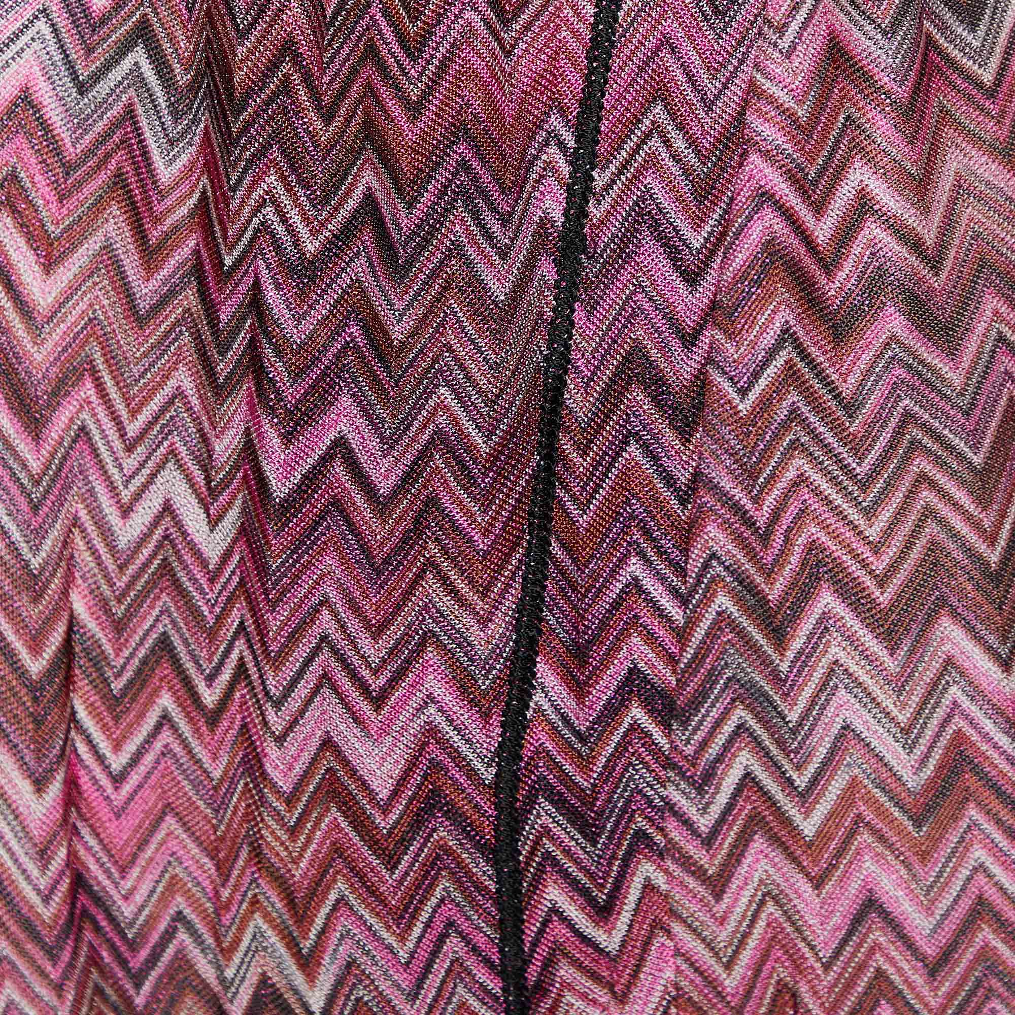 Missoni Mare Pink Knit Faux Wrap Asymmetric Skirt M