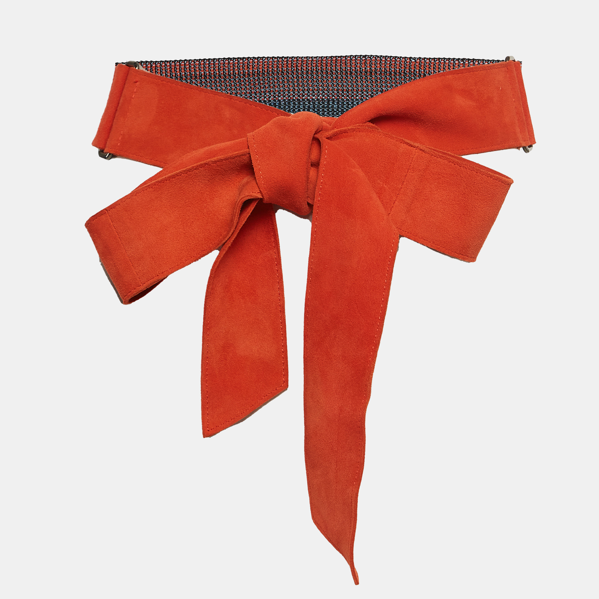 Missoni orange/blue suede and elastic waist belt s