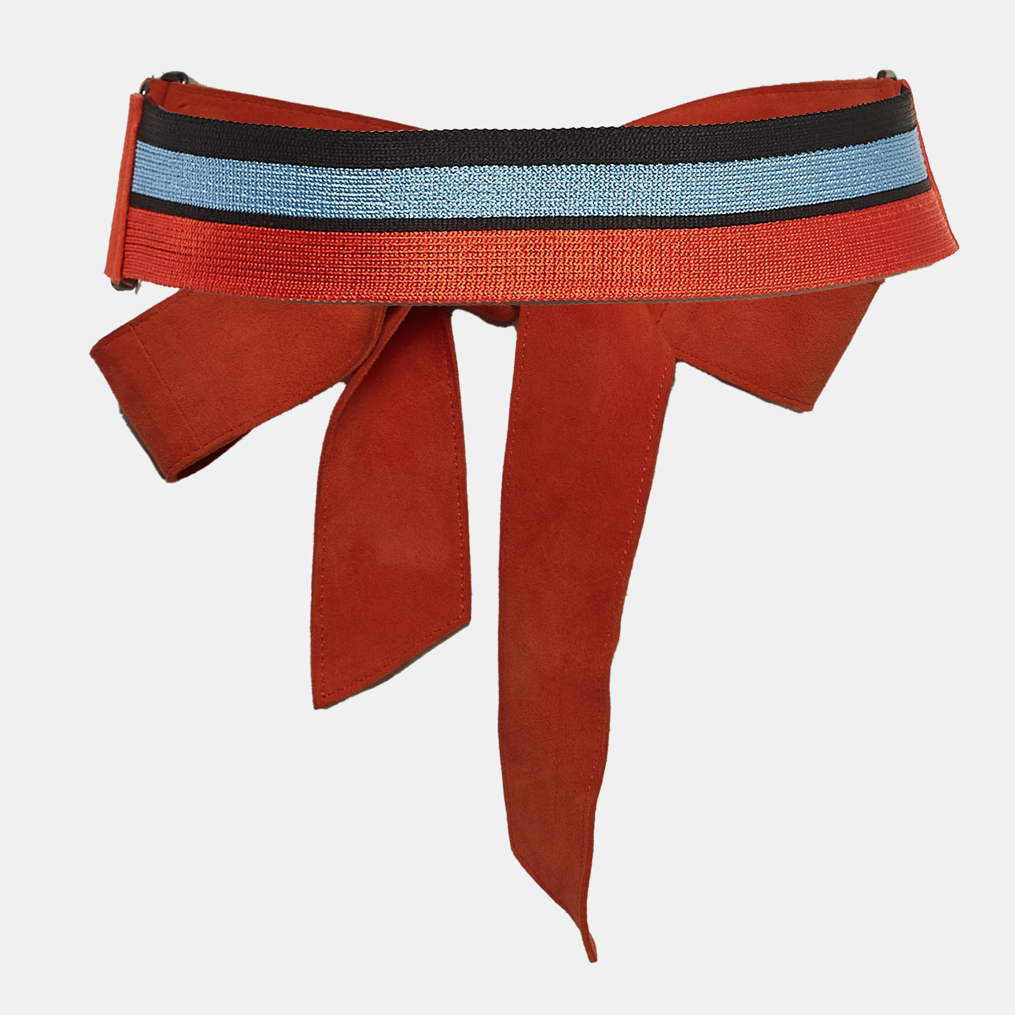 Missoni Orange/Blue Suede And Elastic Waist Belt S