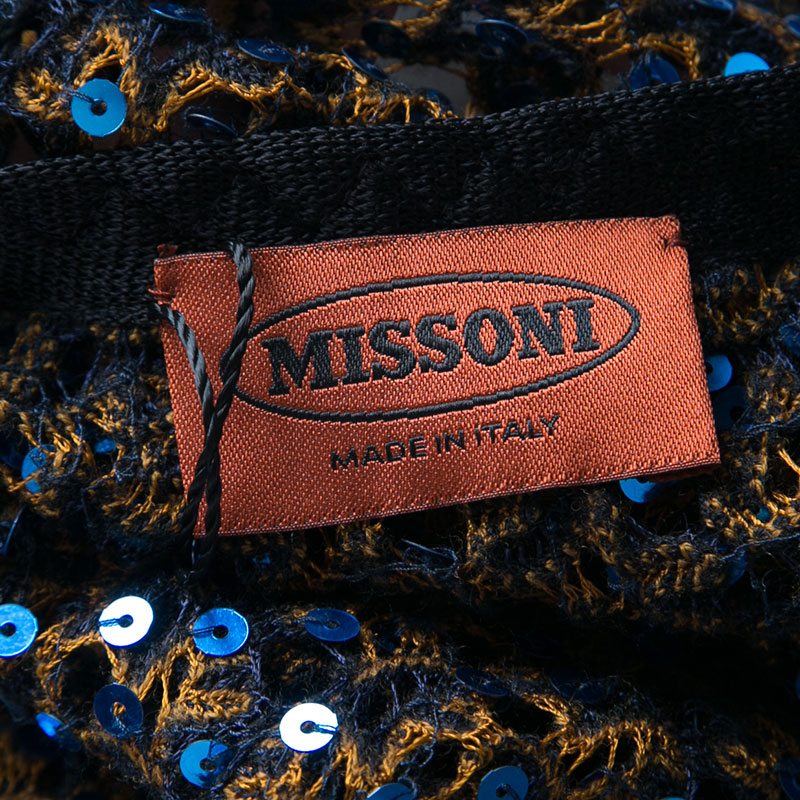Missoni Sequined Crochet Knit Wool Blend Kaftan S