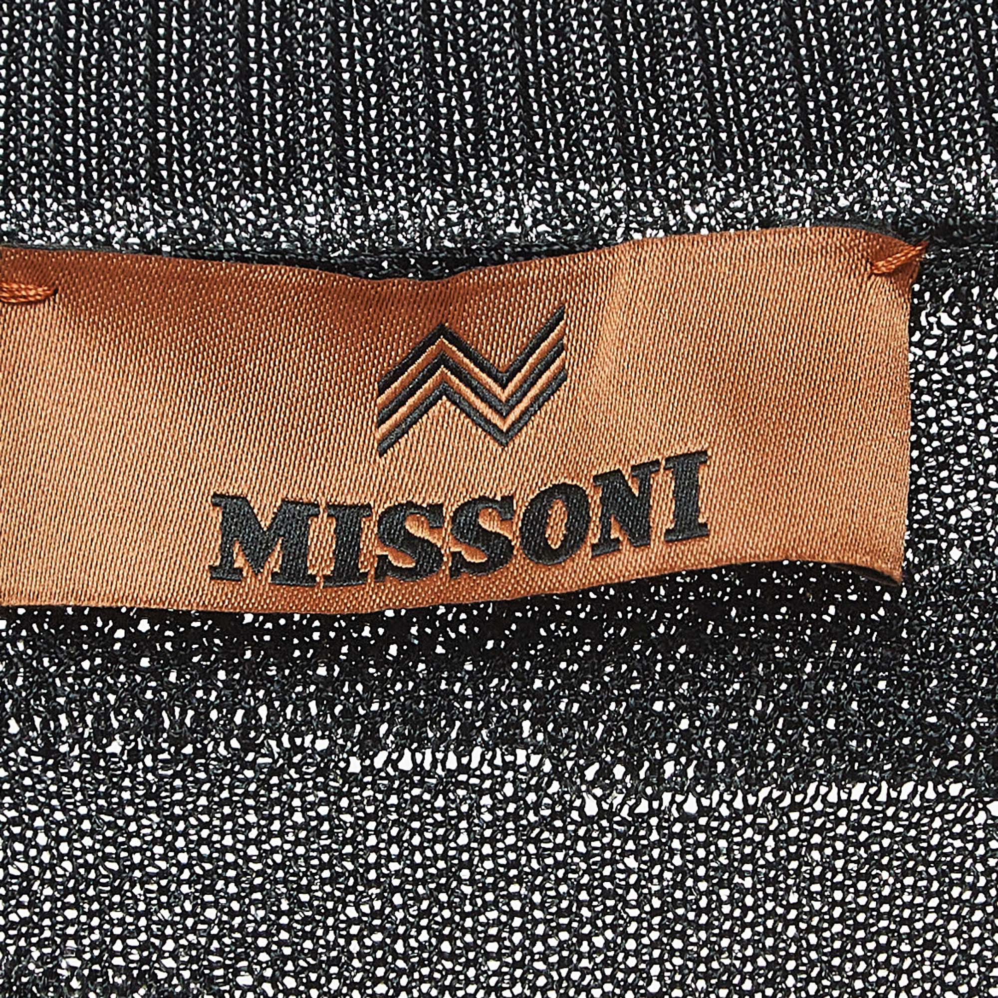 Missoni Black Patterned Lurex Knit Cardigan S