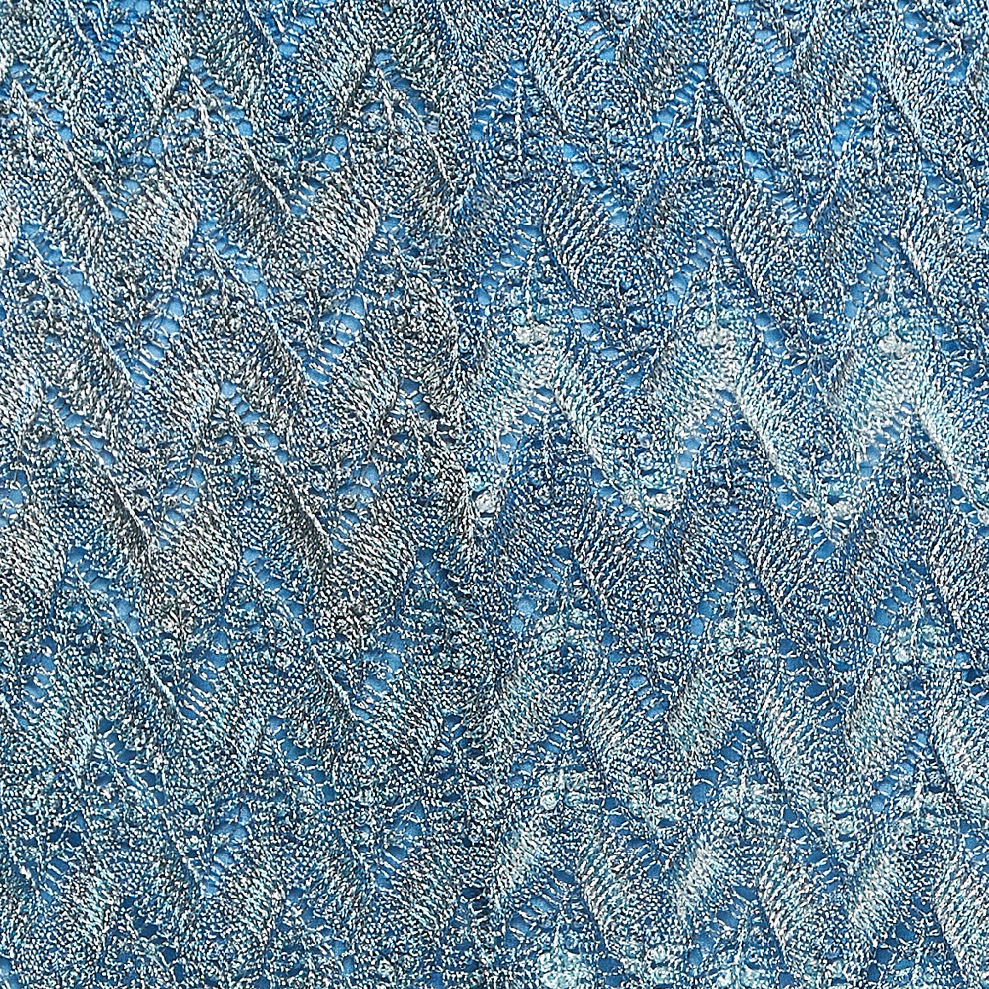 Missoni Metallic Blue/Silver Patterned Knit Maxi Skirt M
