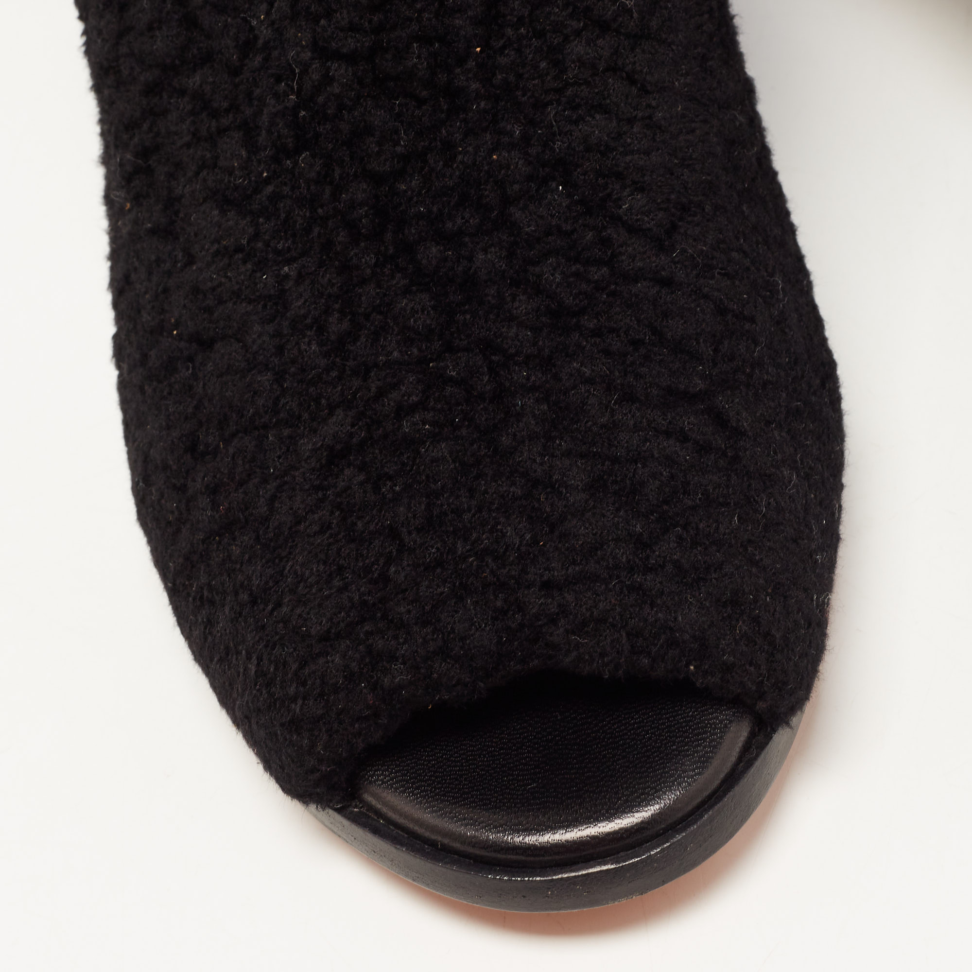 Missoni Black Terry Fabric Sock Peep Toe Booties Size 39.5