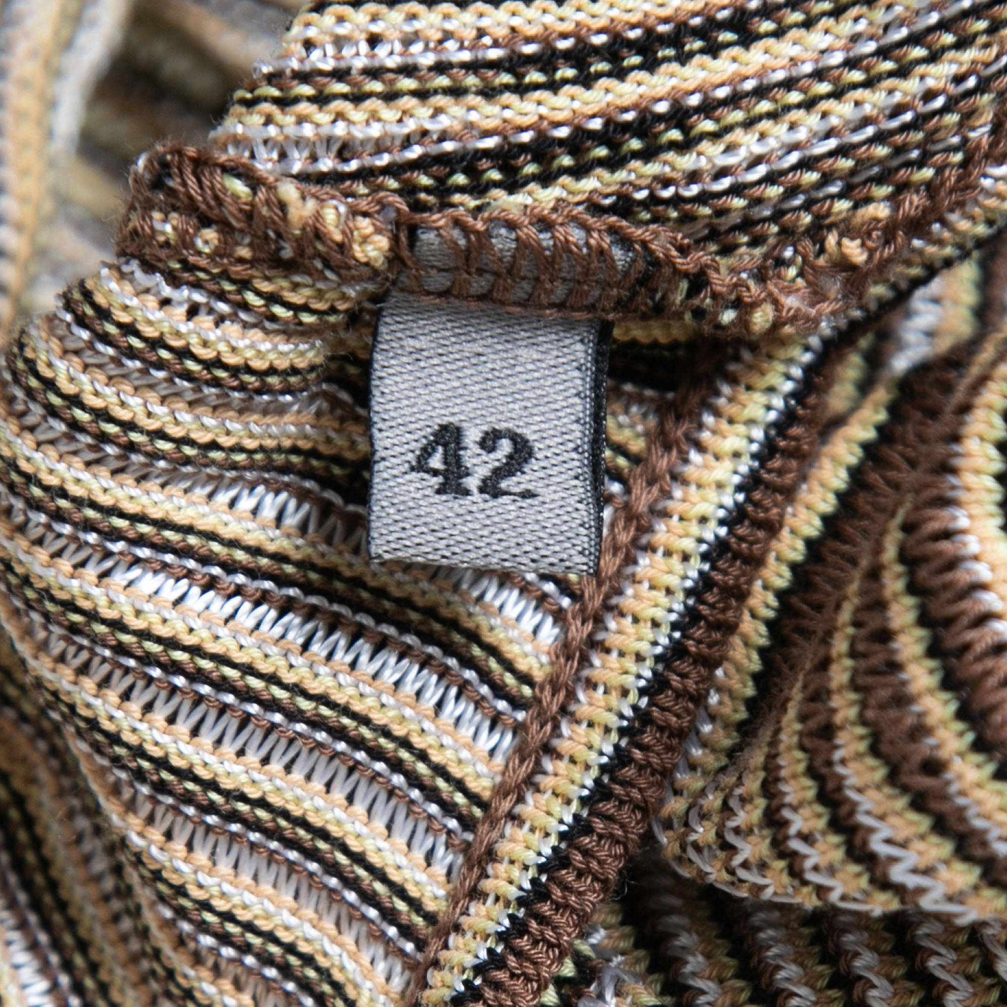 Missoni Sport Vintage Multicolor Zig-Zag Patterned Knit V-Neck Top M