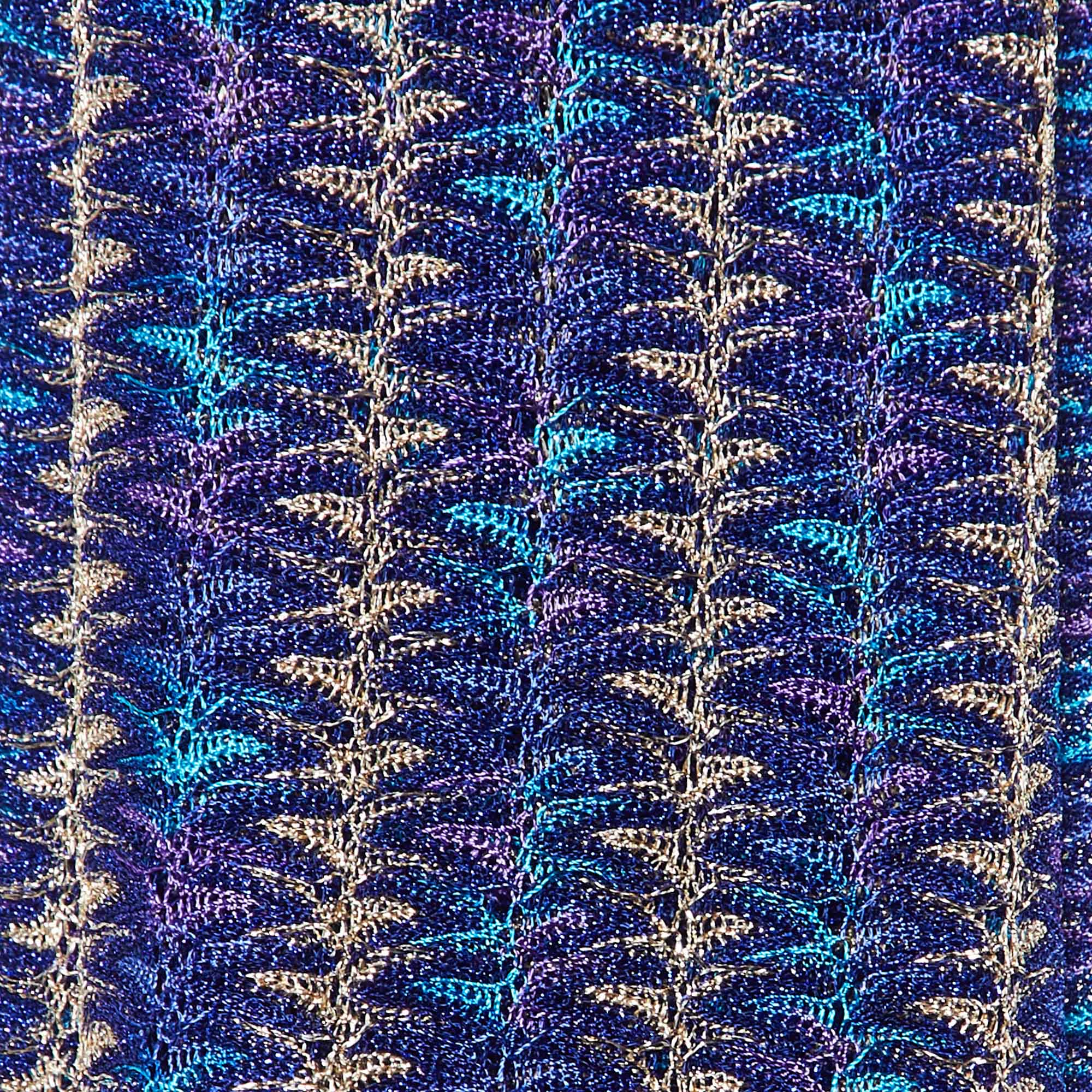 Missoni Blue/Purple Textured Lurex Knit Stole