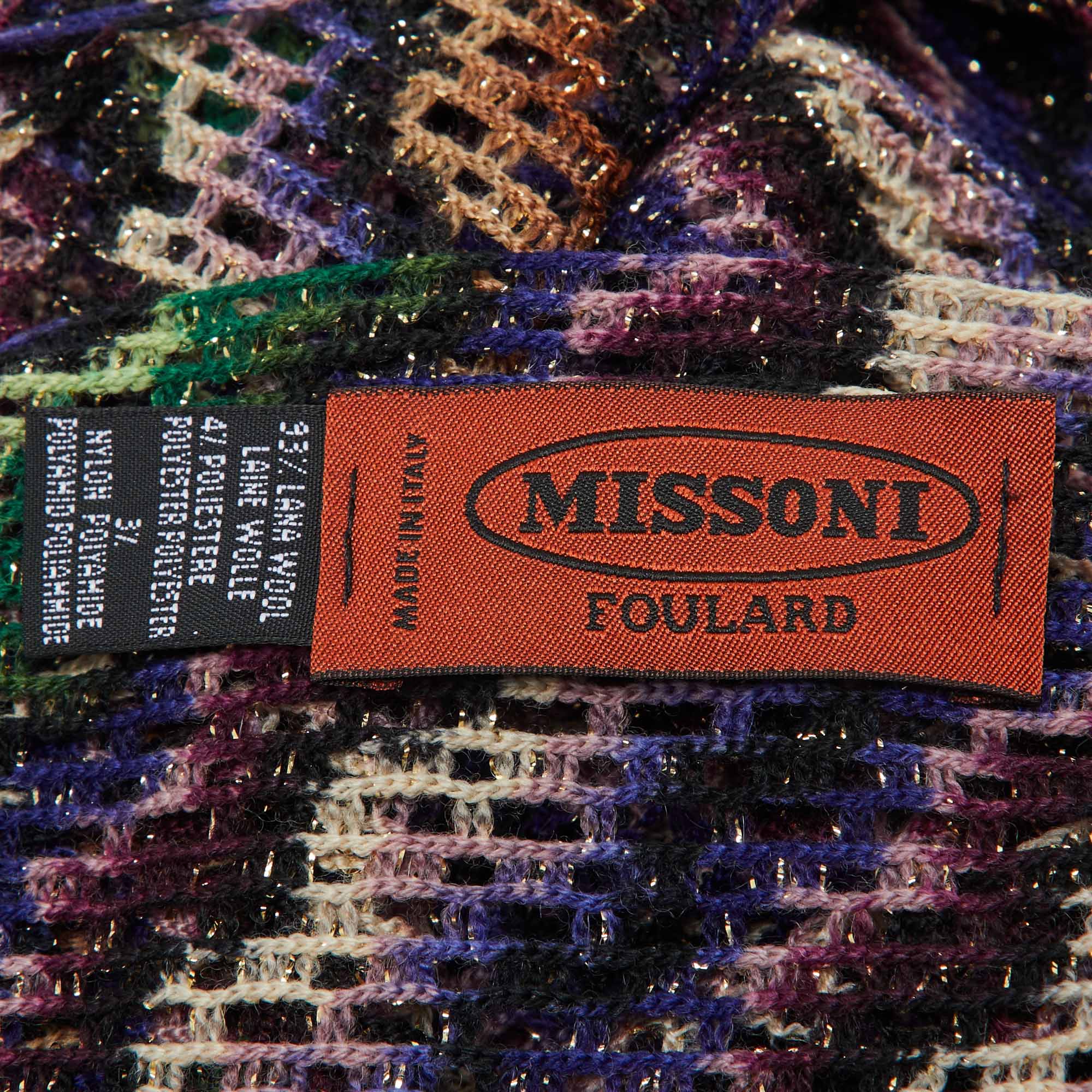 Missoni Multicolor Zig Zag Pattern Lurex Knit Stole