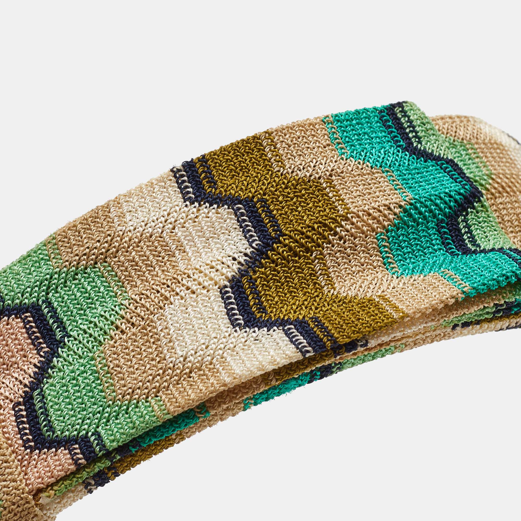 Missoni Multicolor Pleated Knit Head Band