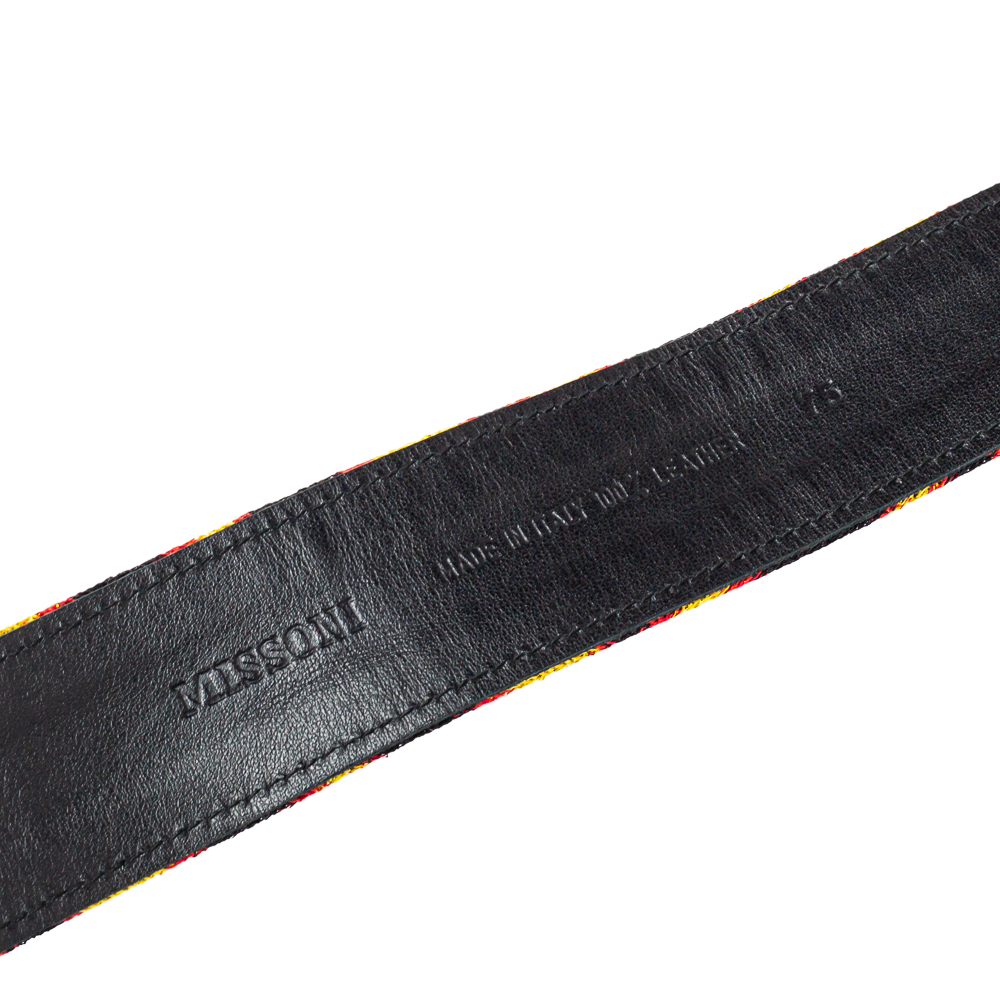 Missoni Multicolour Fabric And Leather Buckle Belt 75 CM