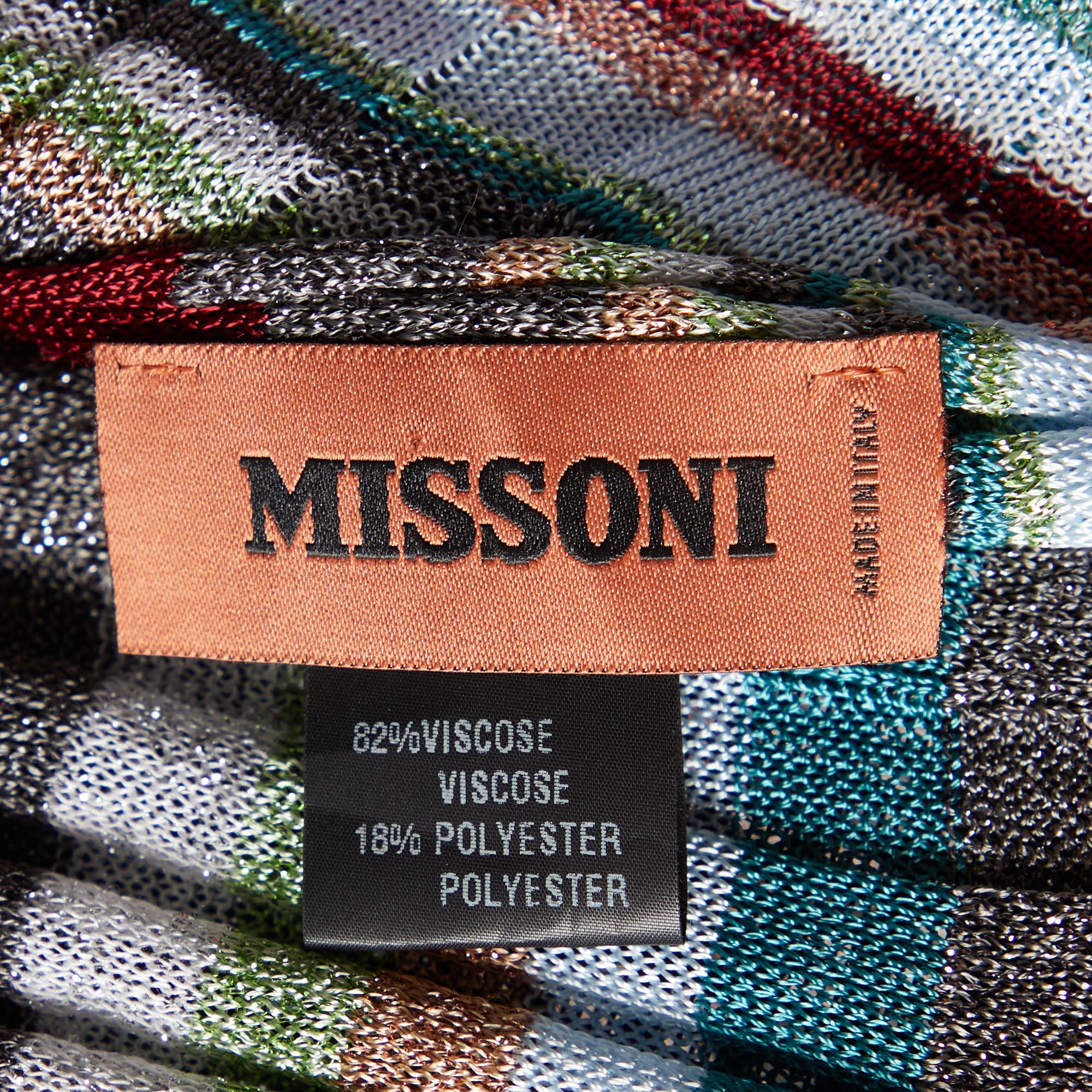 Missoni Multicolor Striped Lurex Rib Knit Stole