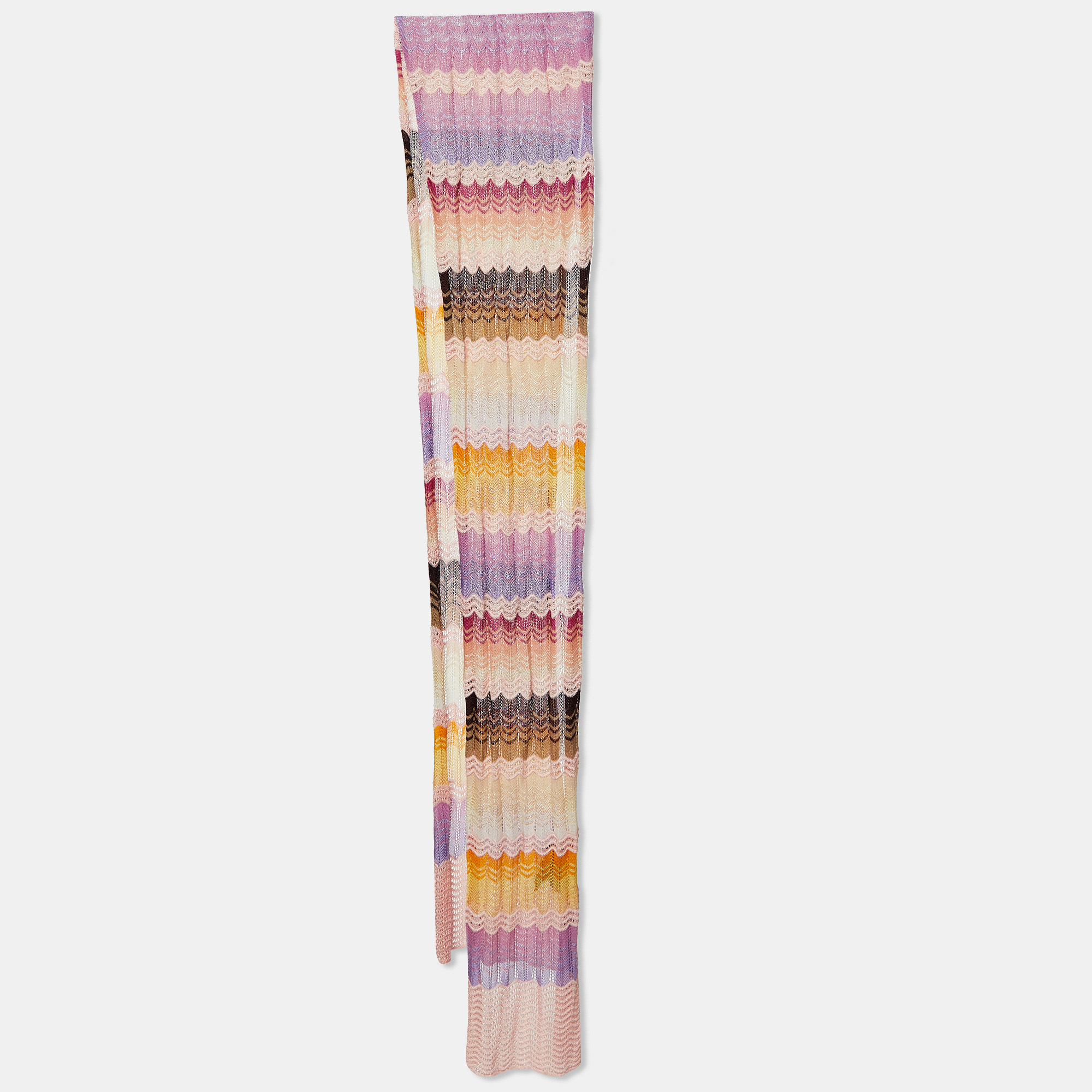 Missoni Multicolor Patterned Cotton Knit Stole