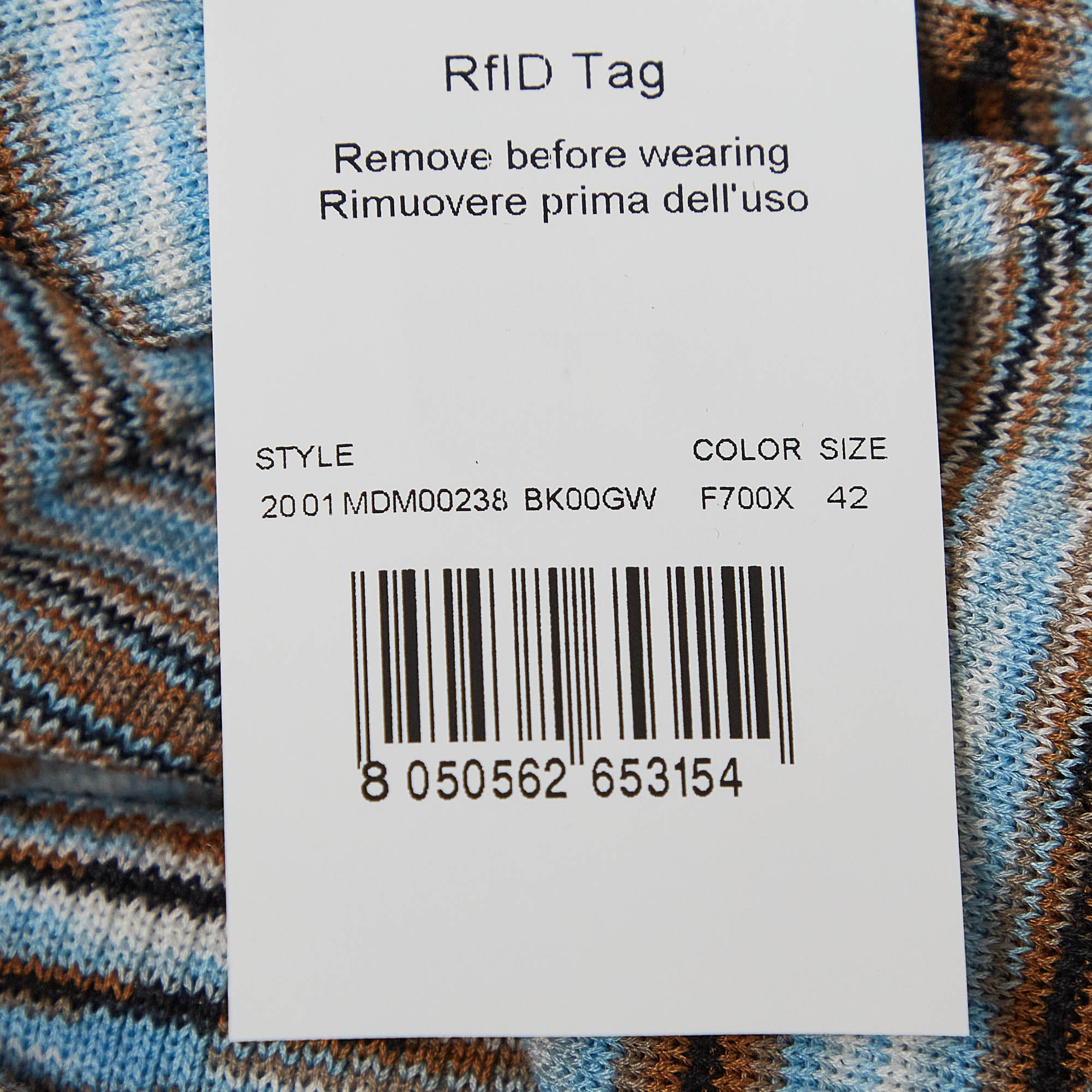 Missoni Blue Patterned Knit Cardigan M