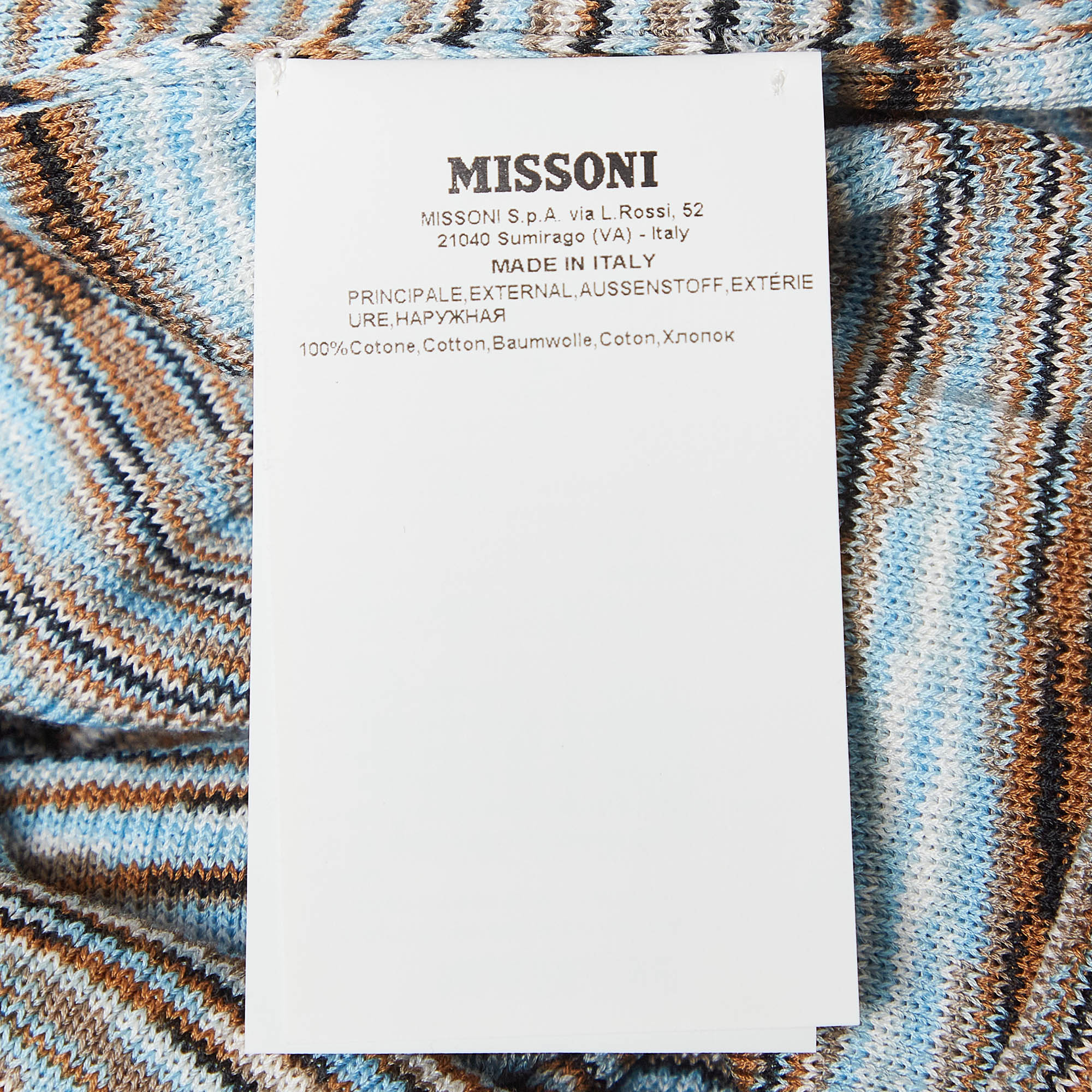 Missoni Blue Patterned Knit Cardigan M