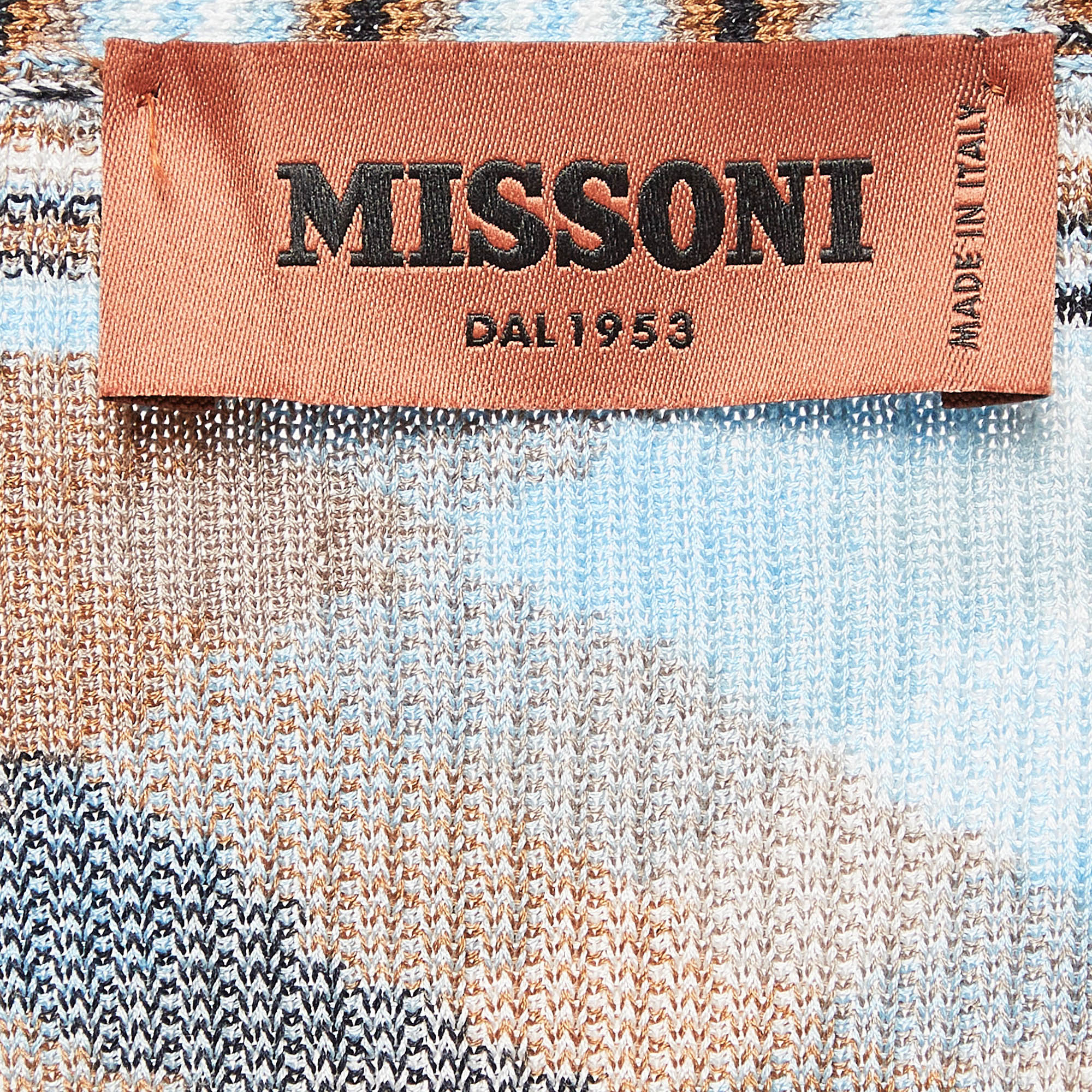 Missoni Blue Patterned Knit Cardigan M