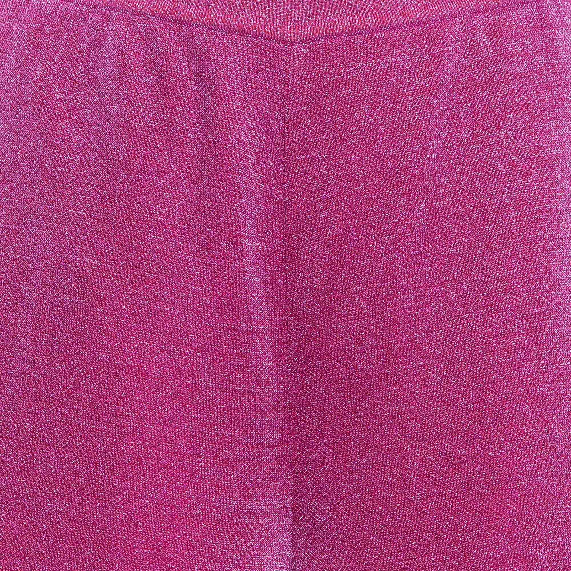 Missoni Pink Lurex Knit Palazzo Pants M