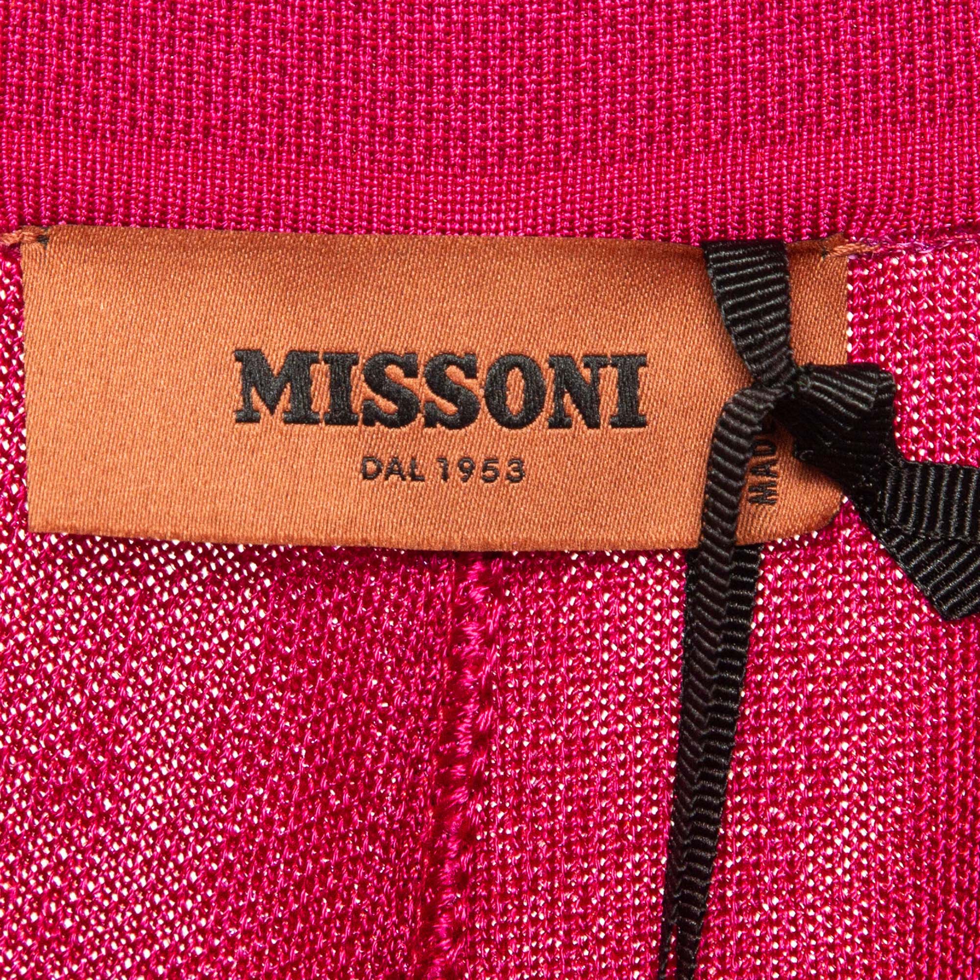 Missoni Pink Lurex Knit Palazzo Pants M