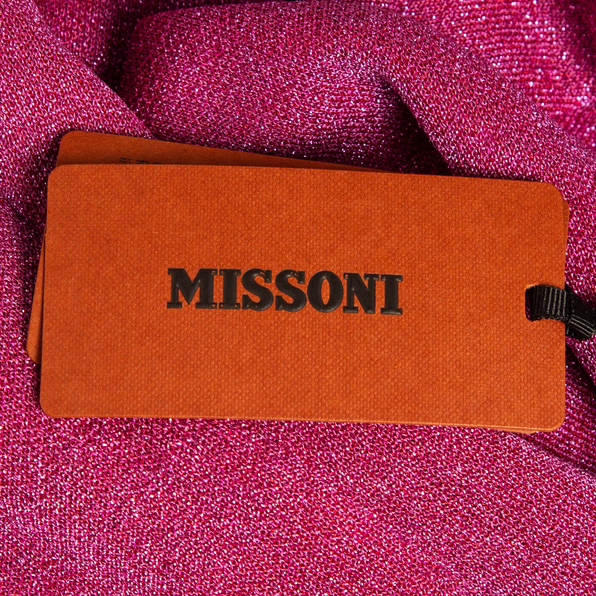 Missoni Pink Lurex Knit Palazzo Pants M