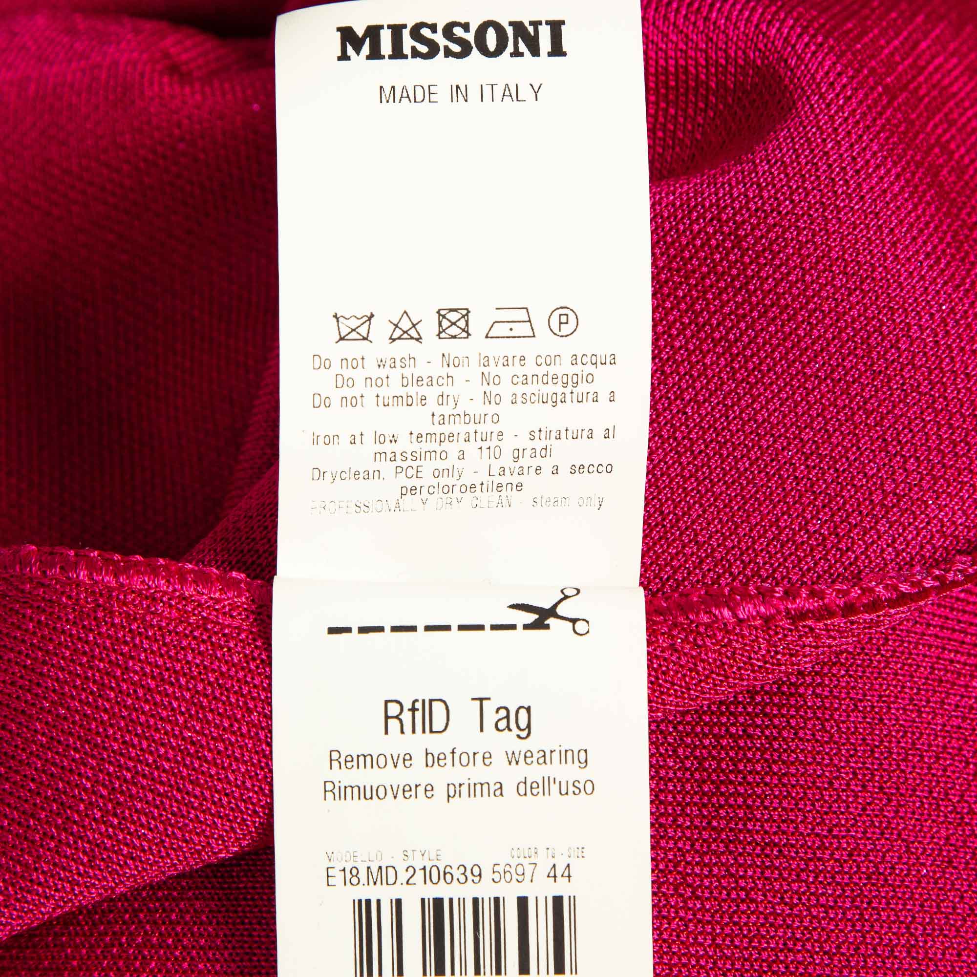 Missoni Pink Lurex Knit Palazzo Pants M