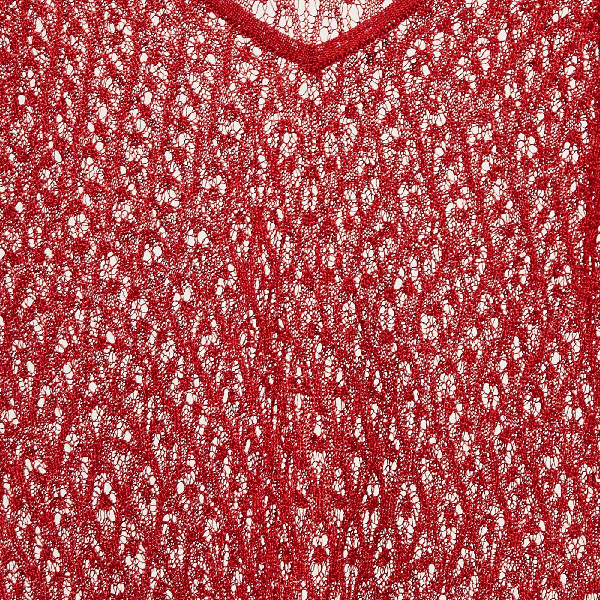 Missoni Red Stretch Knit Sheer Cami Top S