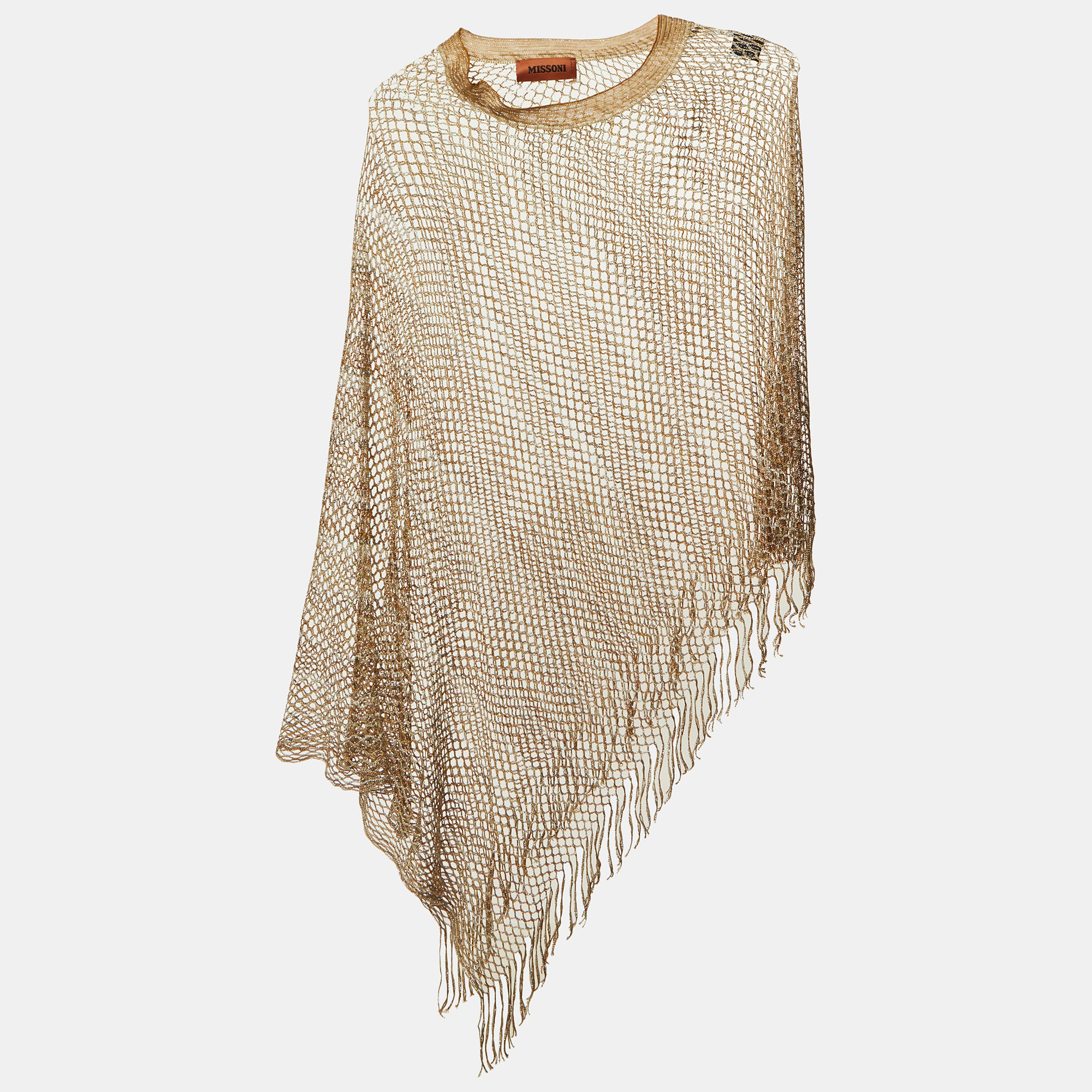 Missoni Beige Lurex Mesh Knit Poncho
Missoni Beige Lurex Mesh Knit Poncho