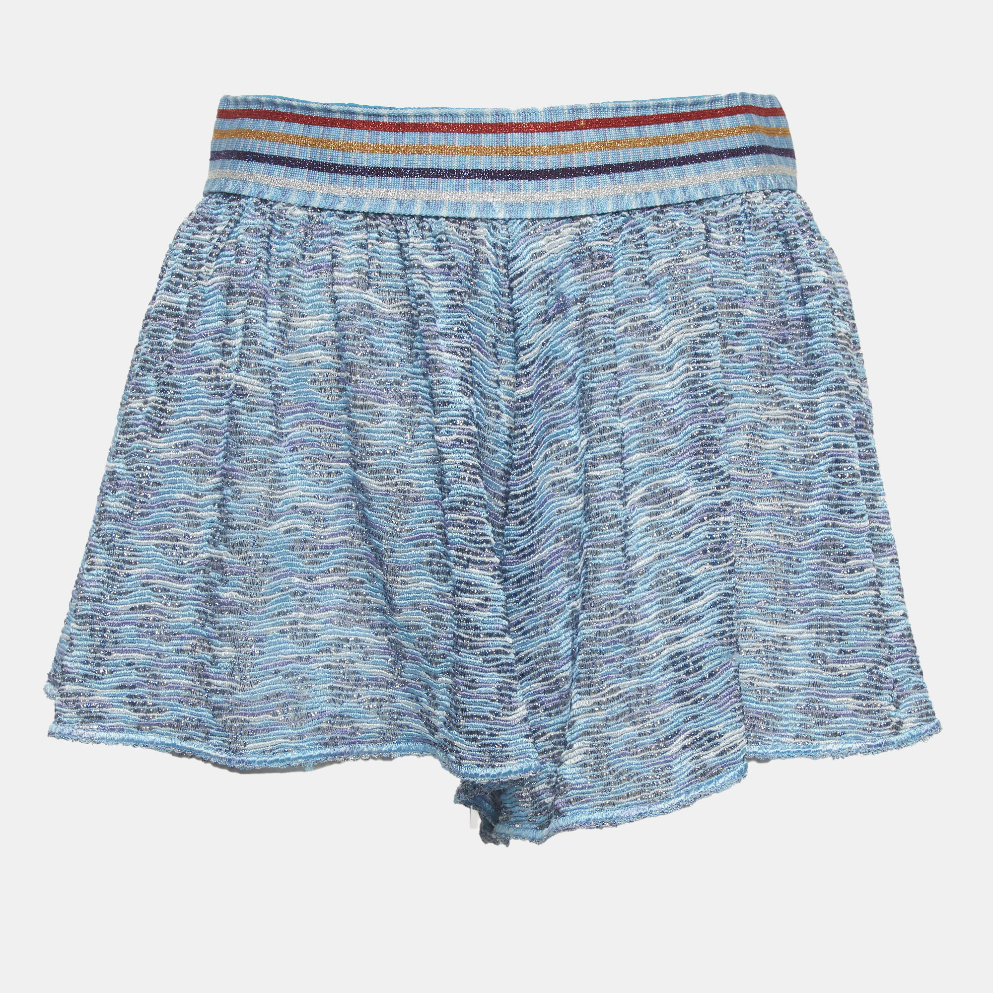 Missoni Mare Blue Lurex Knit Sheer Shorts M
Missoni Mare Blue Lurex Knit Sheer Shorts M