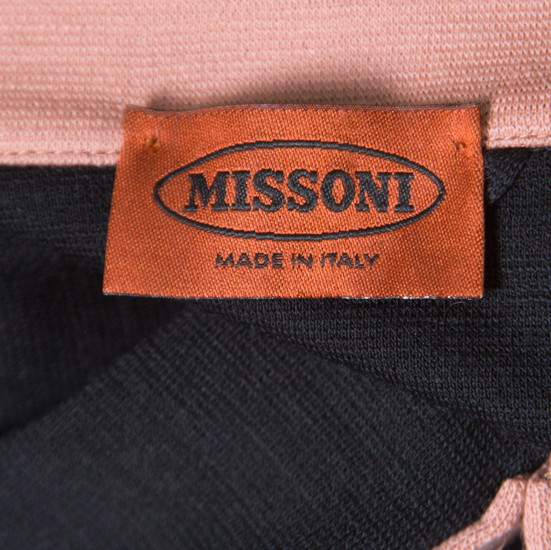 Missoni Black Contrast Collar Detail Long Sleeve Wool Dress S