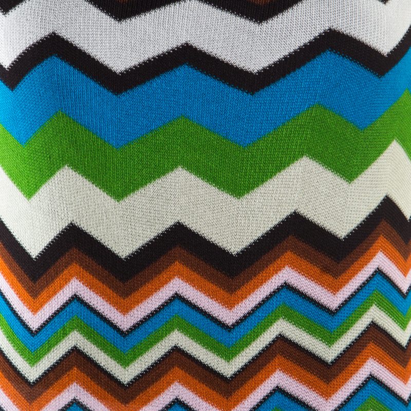 Missoni Mare Multicolor Chevron Pattern Knit Sleeveless Tunic S